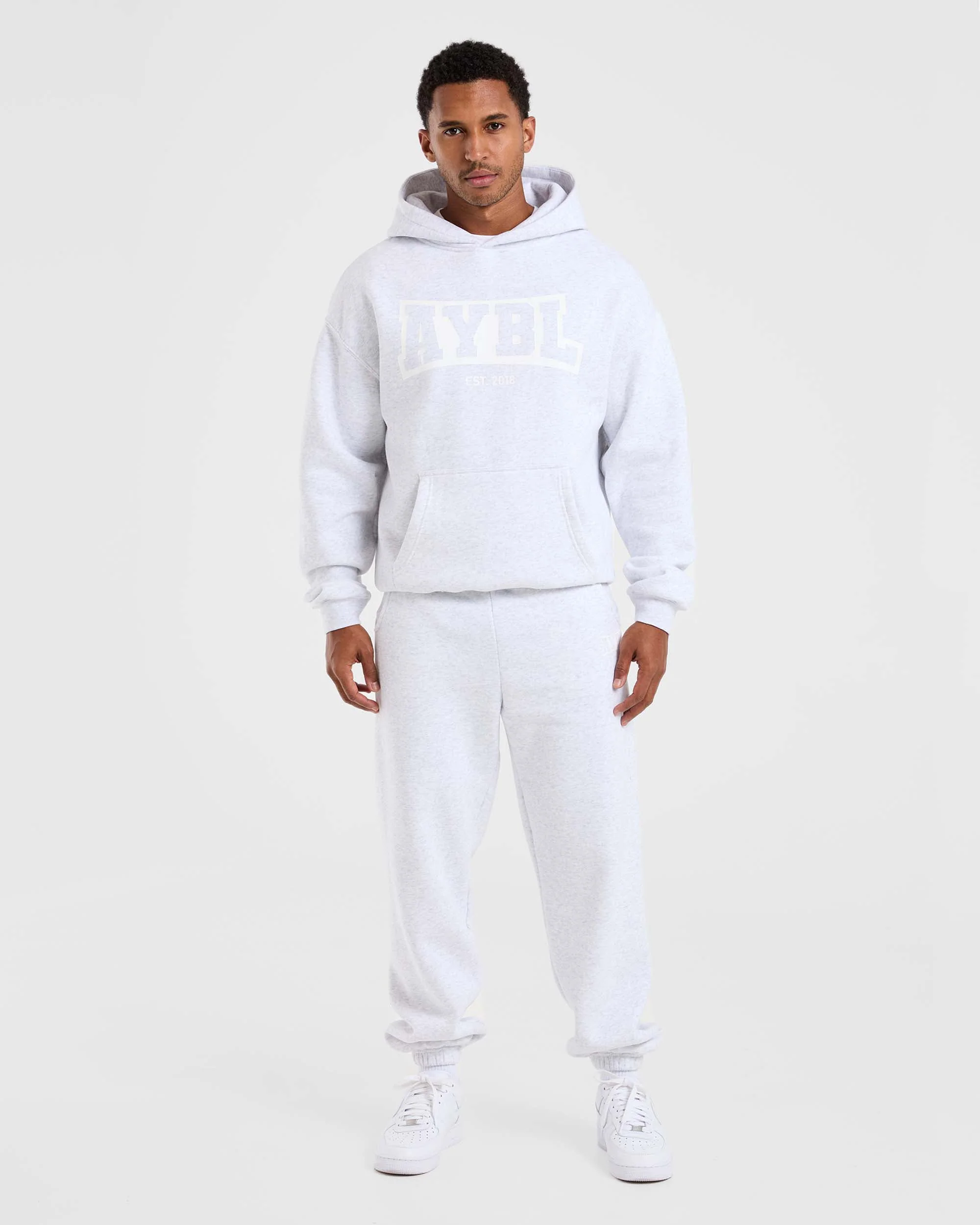 Academy Oversized Hoodie - Grey Marl - Image 3