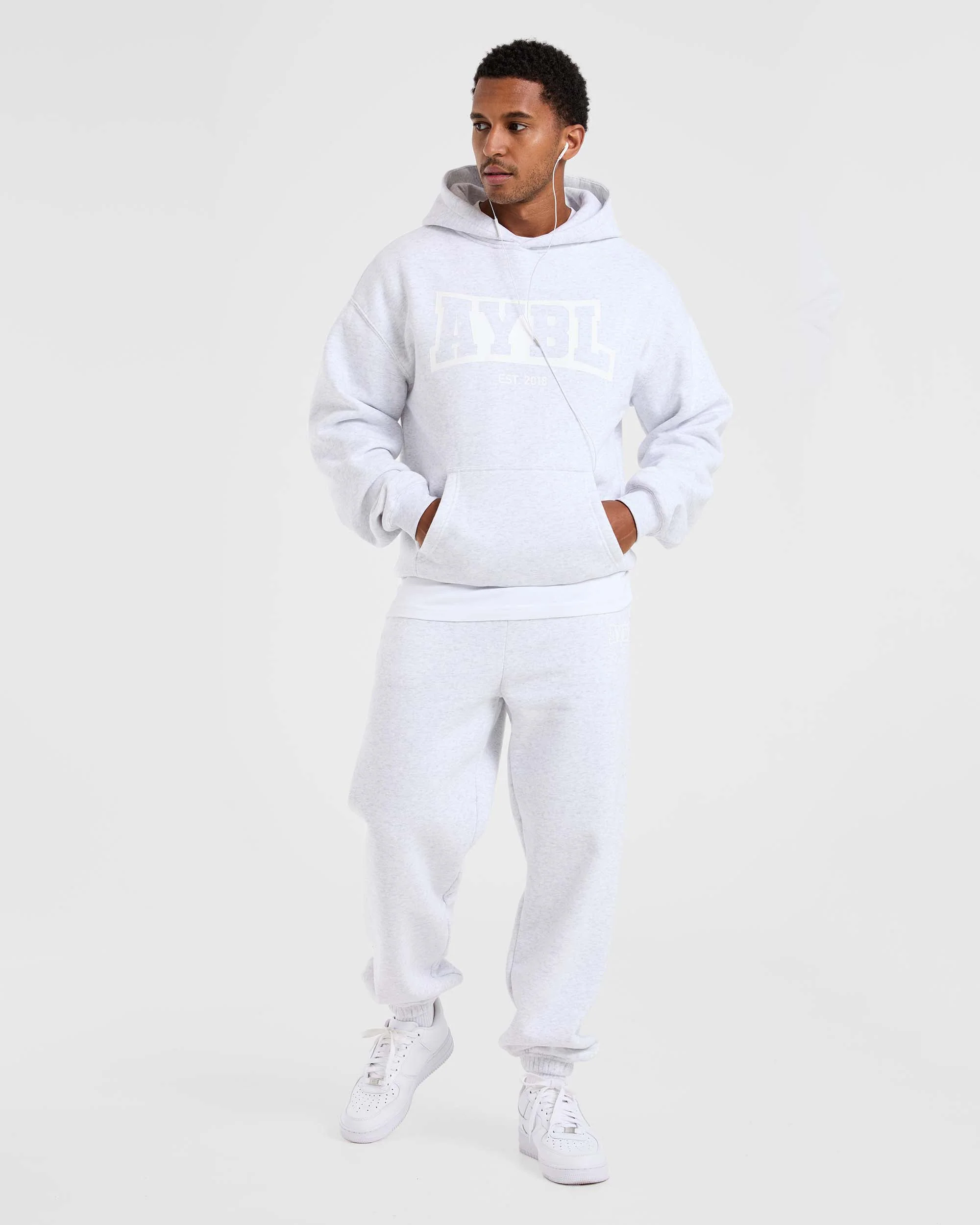 Academy Oversized Hoodie - Grey Marl - Image 7
