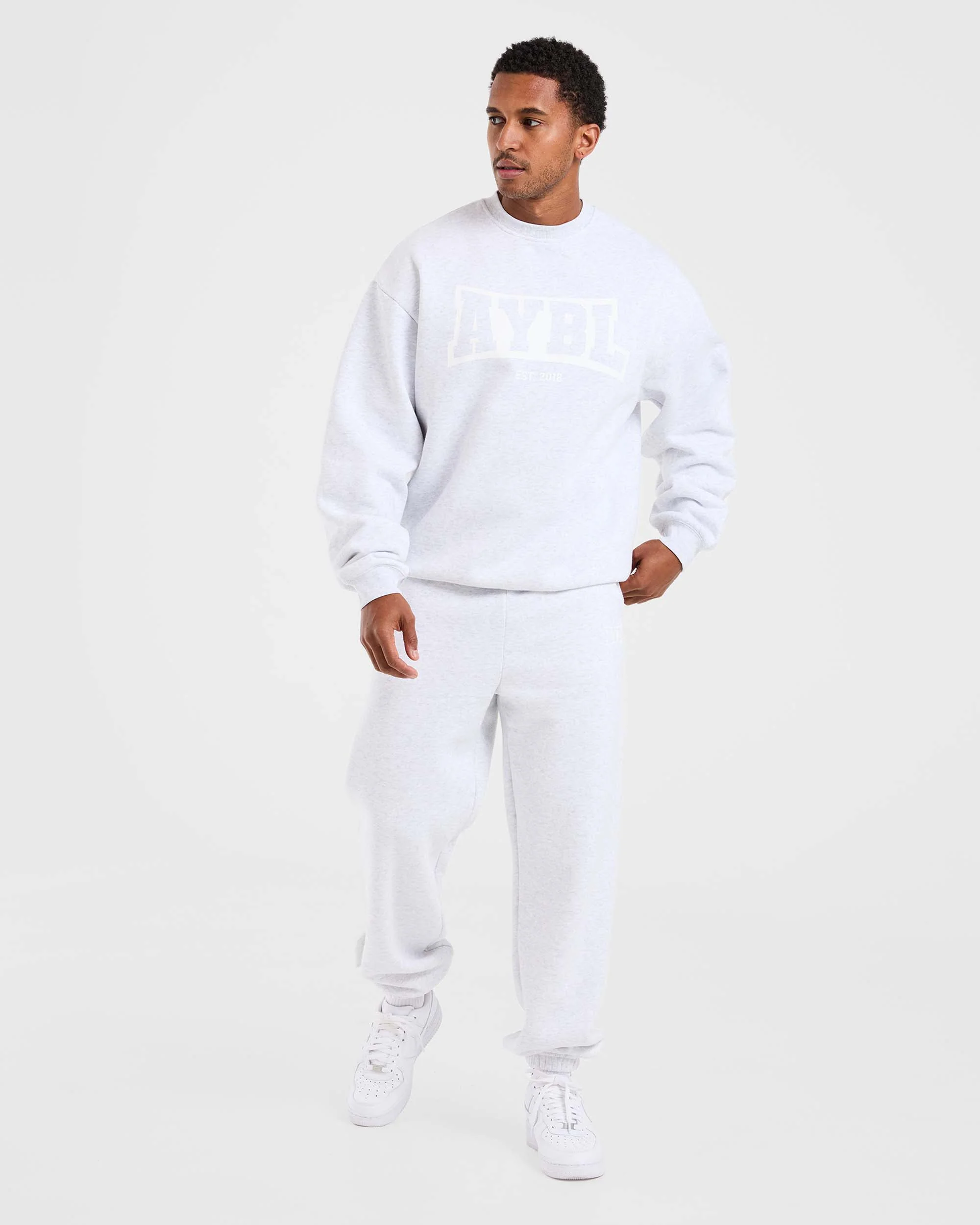 Academy Oversized Joggers - Grey Marl - Image 3