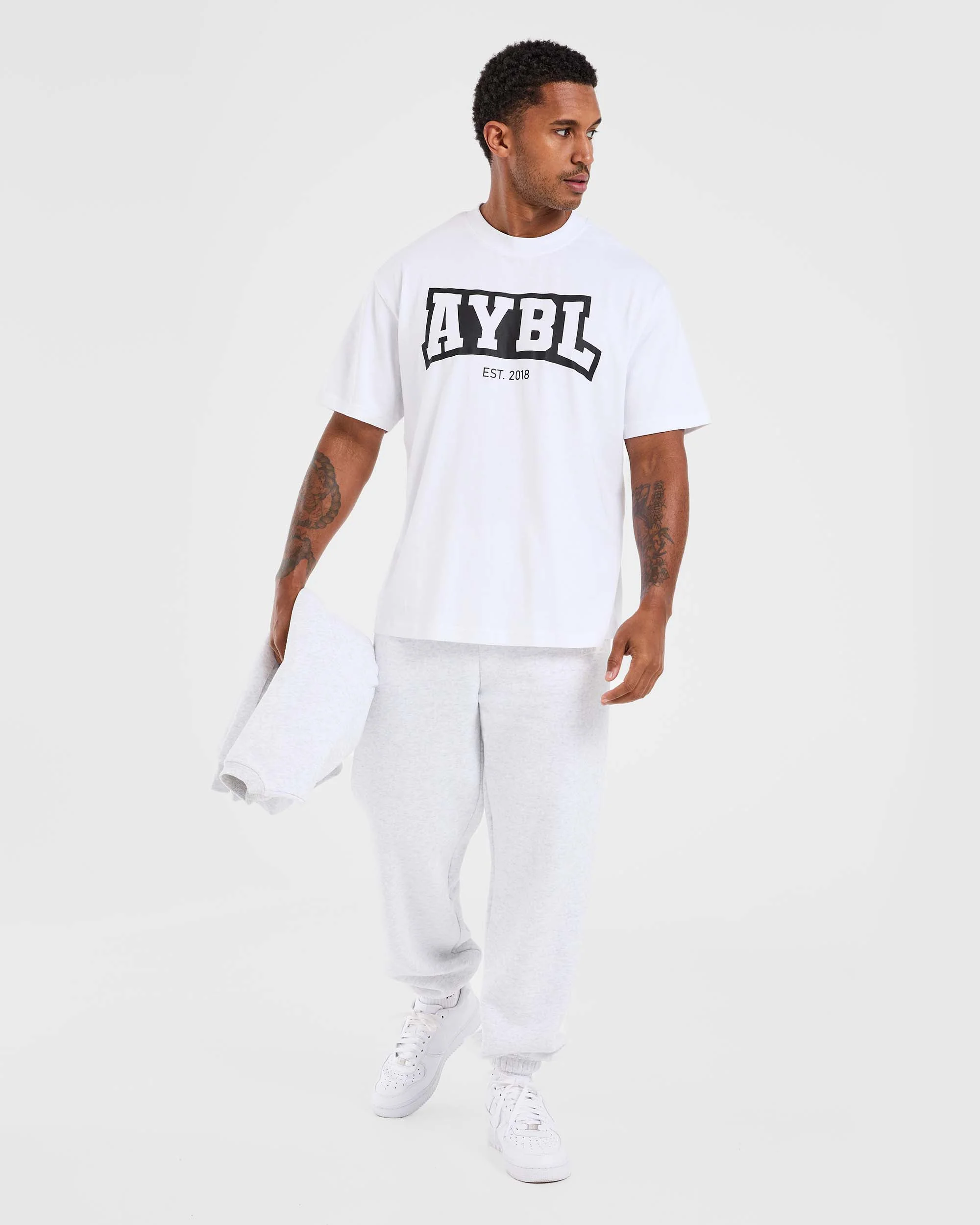 Academy Oversized Joggers - Grey Marl - Image 7