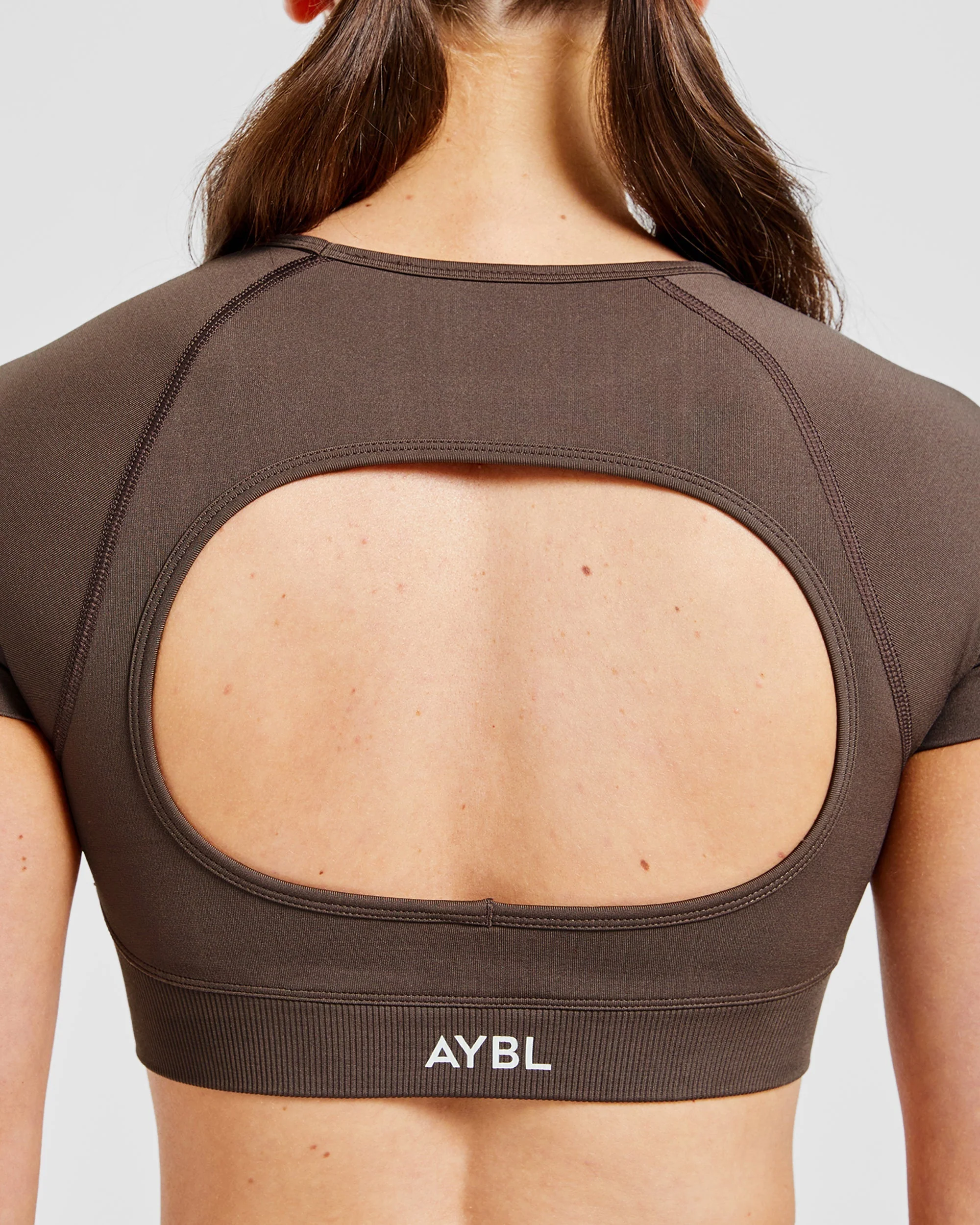 Adapt Seamless Crop Top - Brown - Image 6