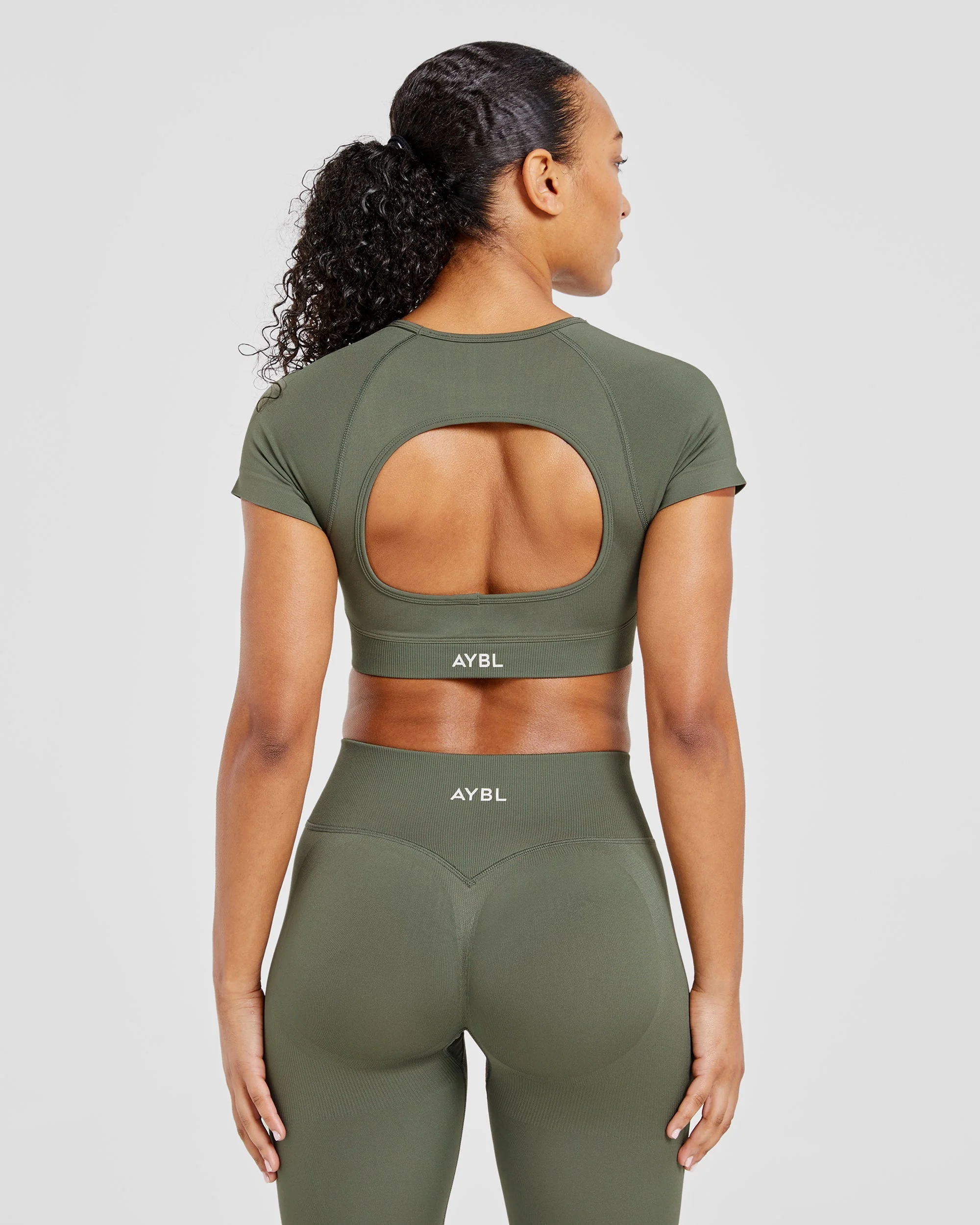 Adapt Seamless Crop Top - Green - Image 2