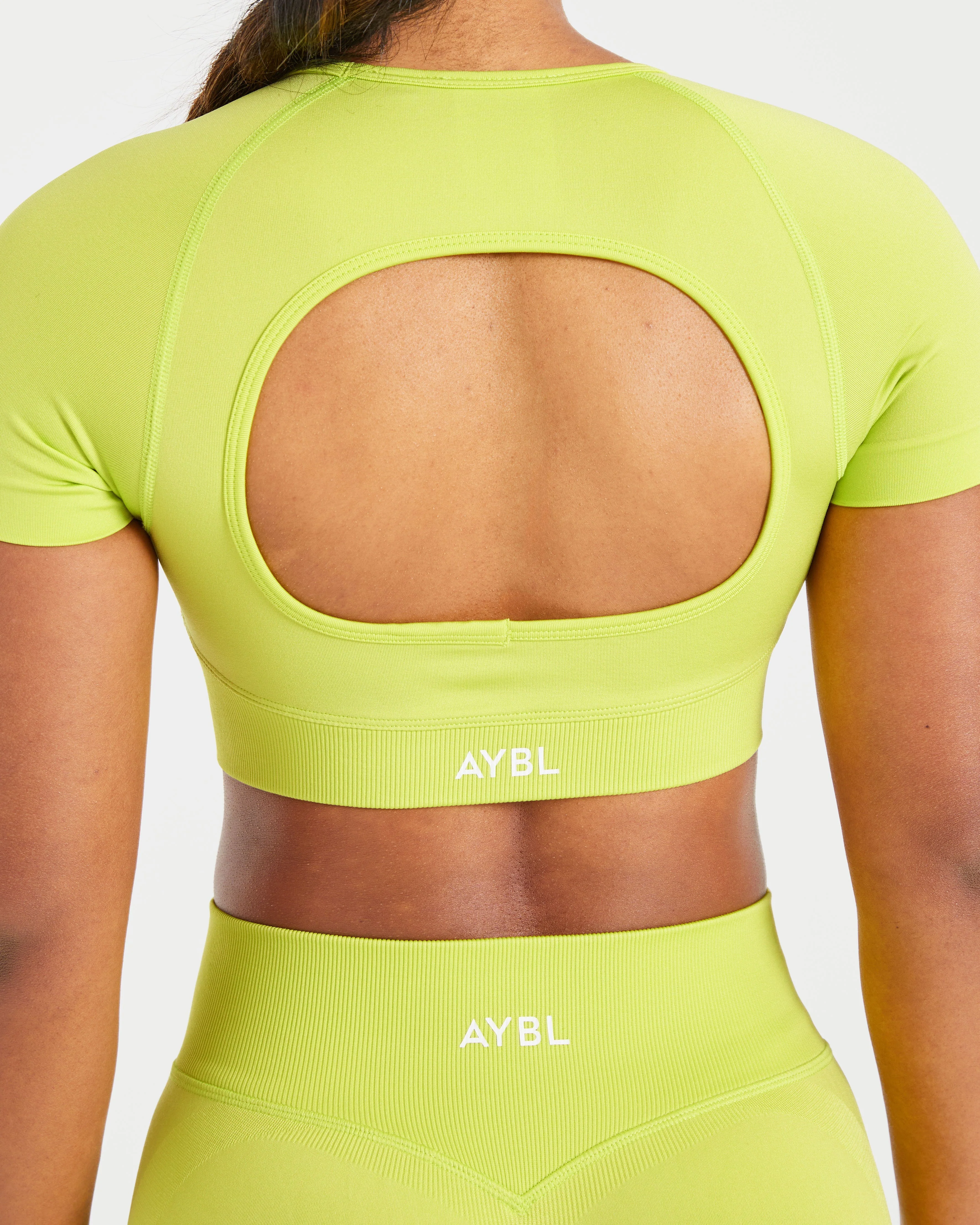Adapt Seamless Crop Top - Lime Green - Image 6
