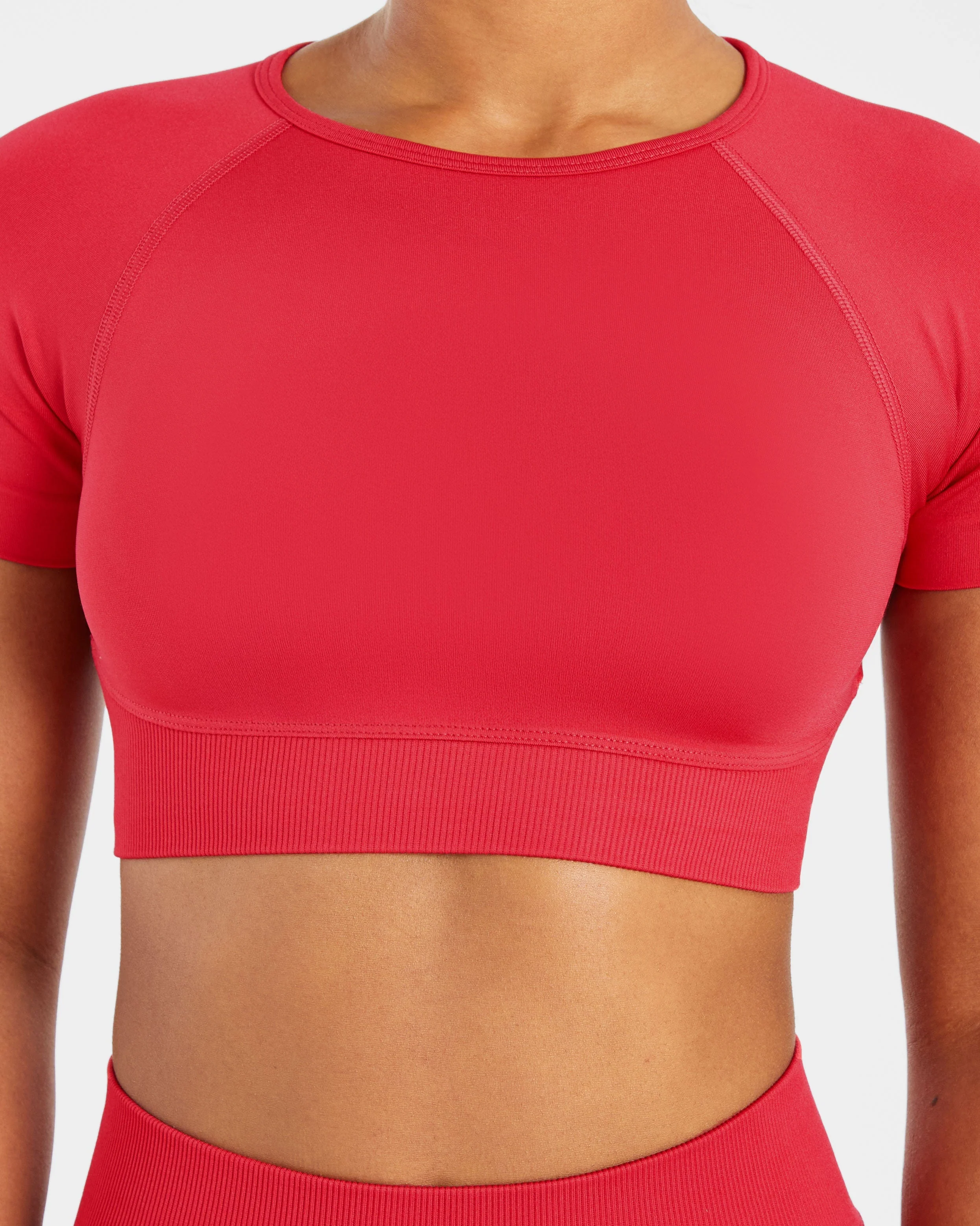 Adapt Seamless Crop Top - Salsa Red - Image 5