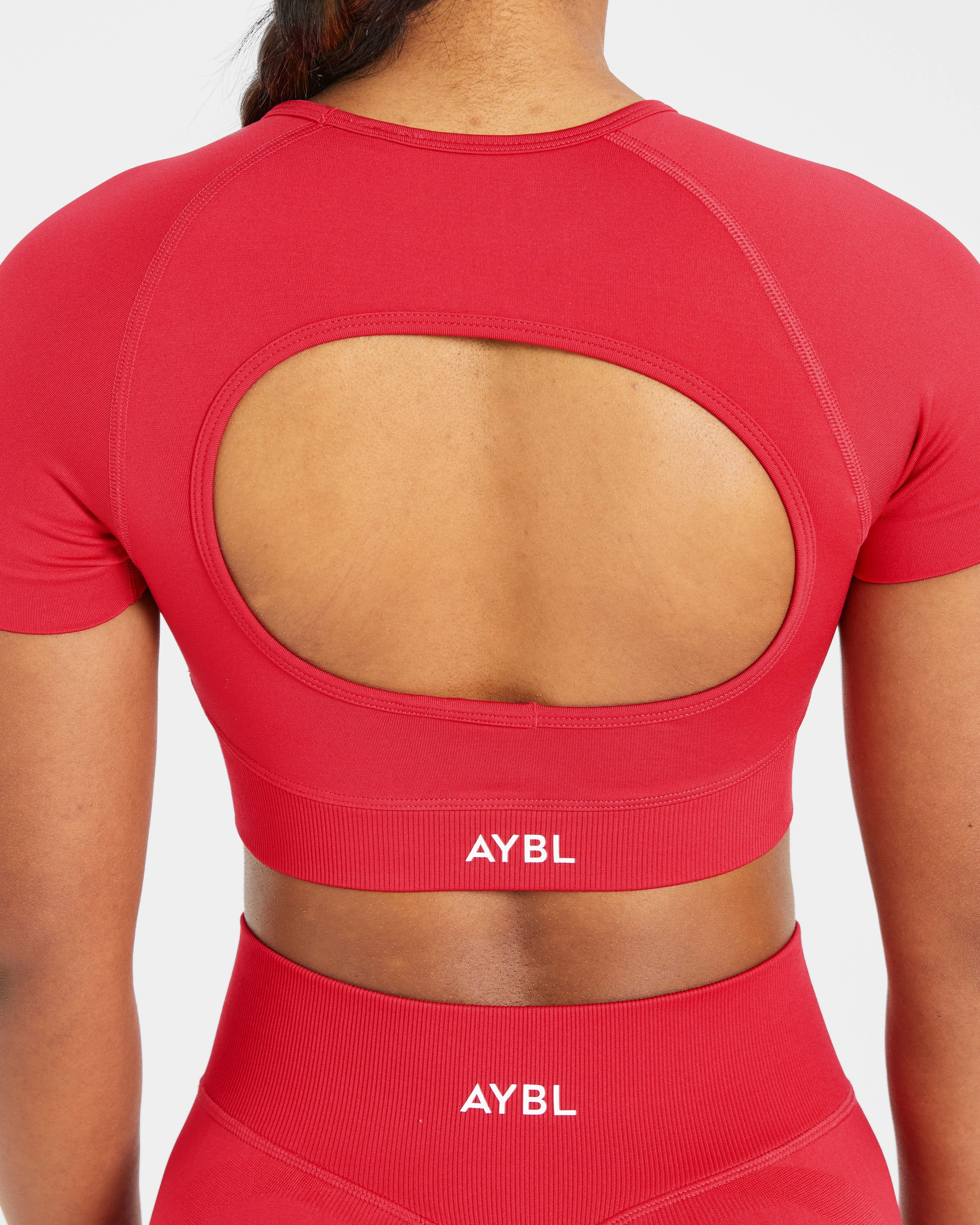 Adapt Seamless Crop Top - Salsa Red - Image 6