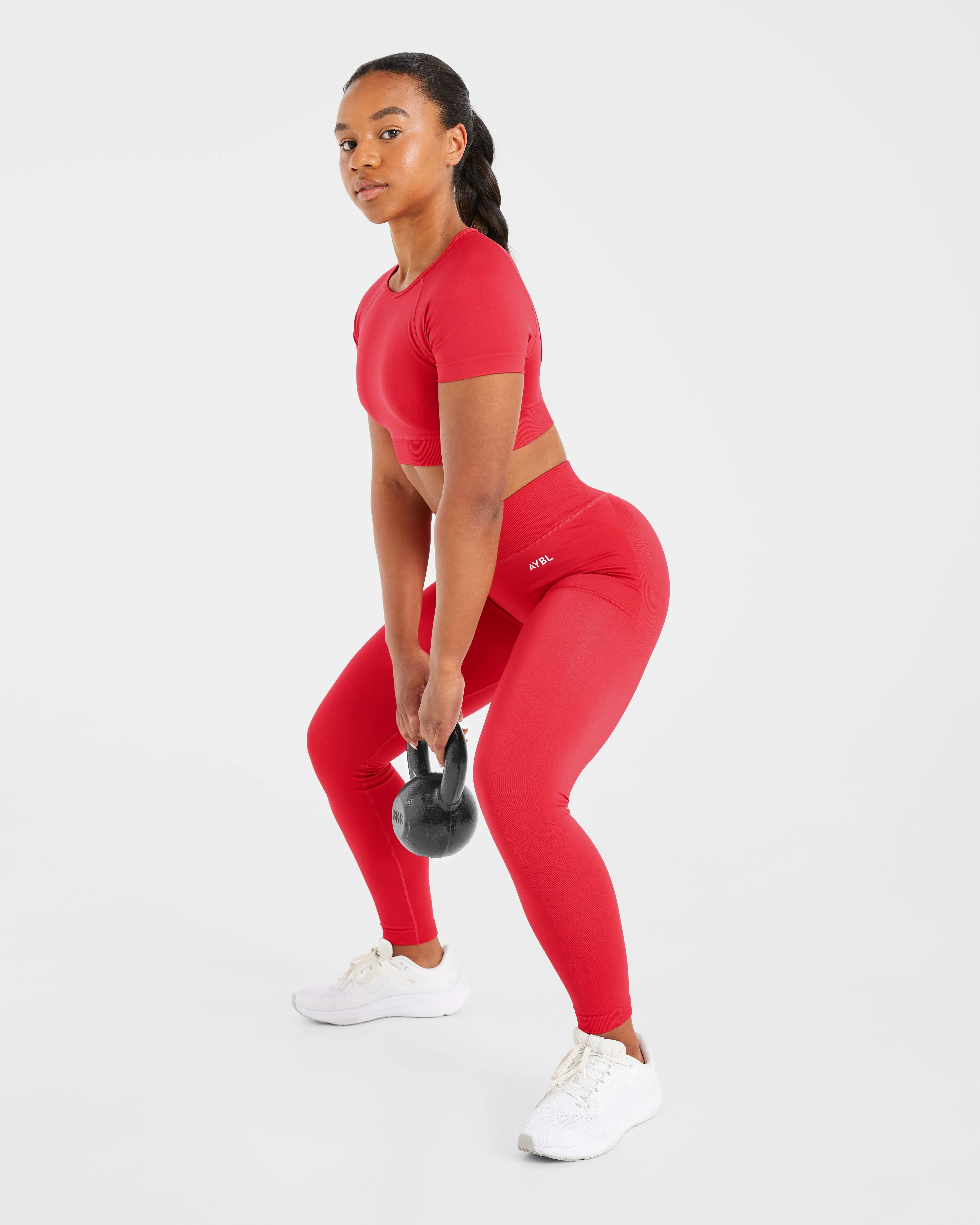 Adapt Seamless Crop Top - Salsa Red - Image 7