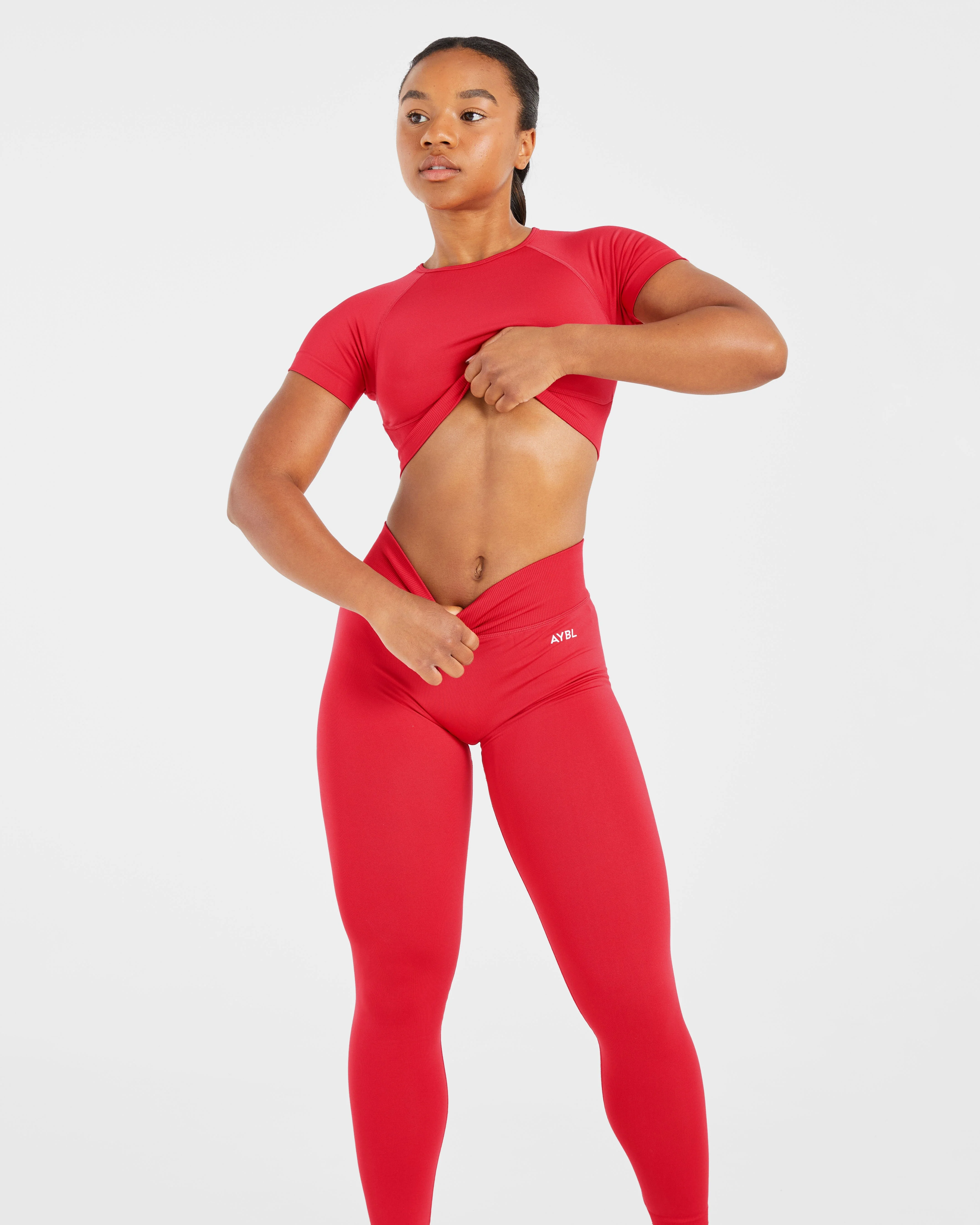 Adapt Seamless Crop Top - Salsa Red - Image 8