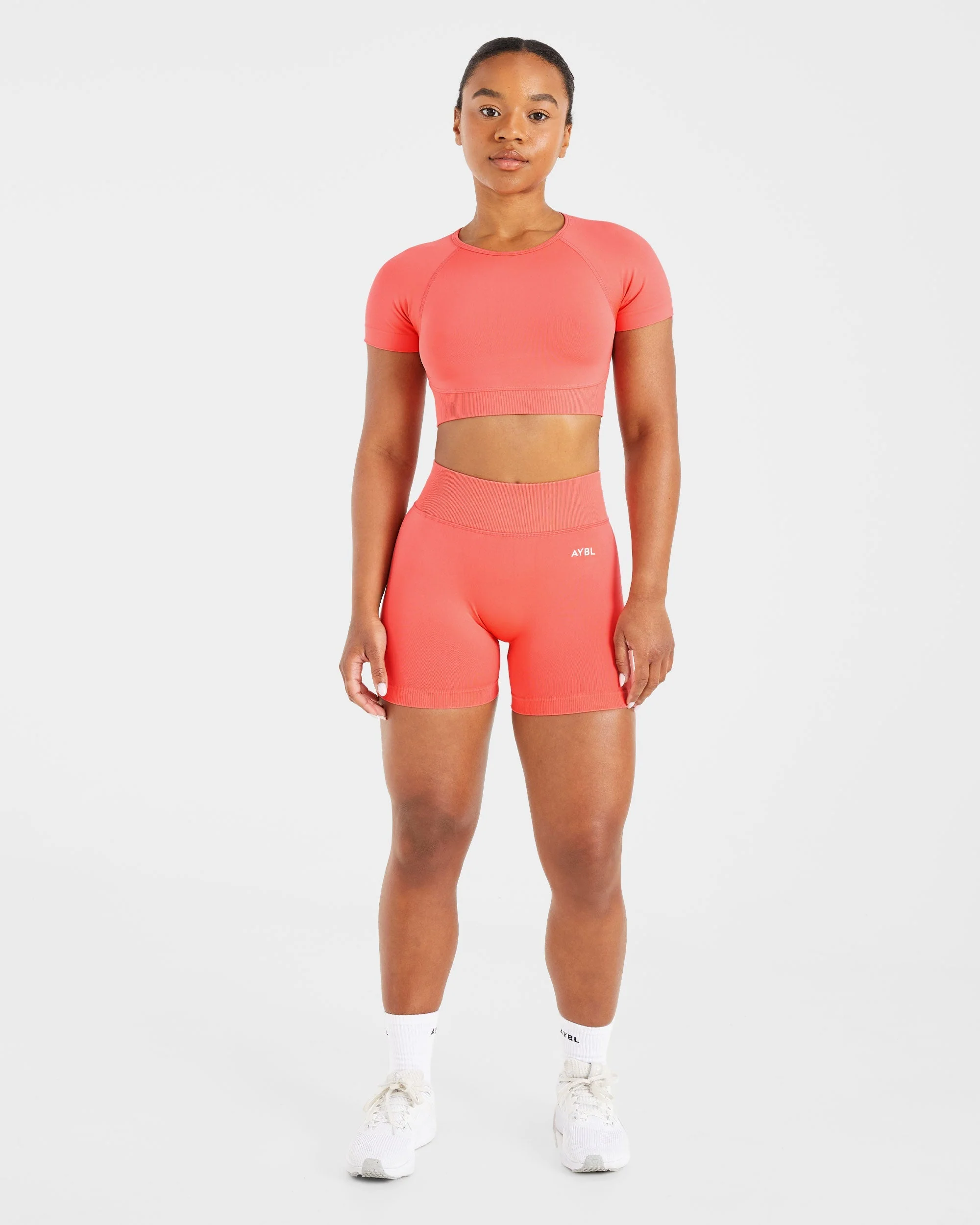 Adapt Seamless Crop Top - Summer Peach - Image 3