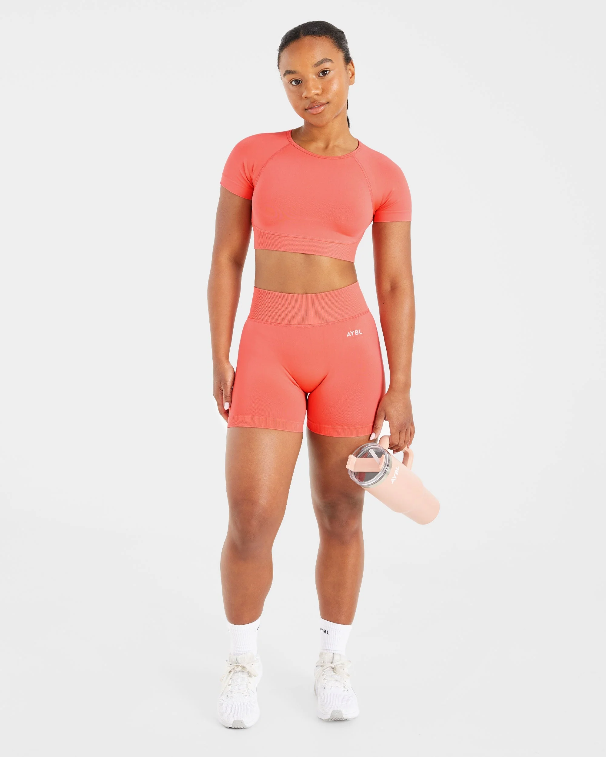 Adapt Seamless Crop Top - Summer Peach - Image 7