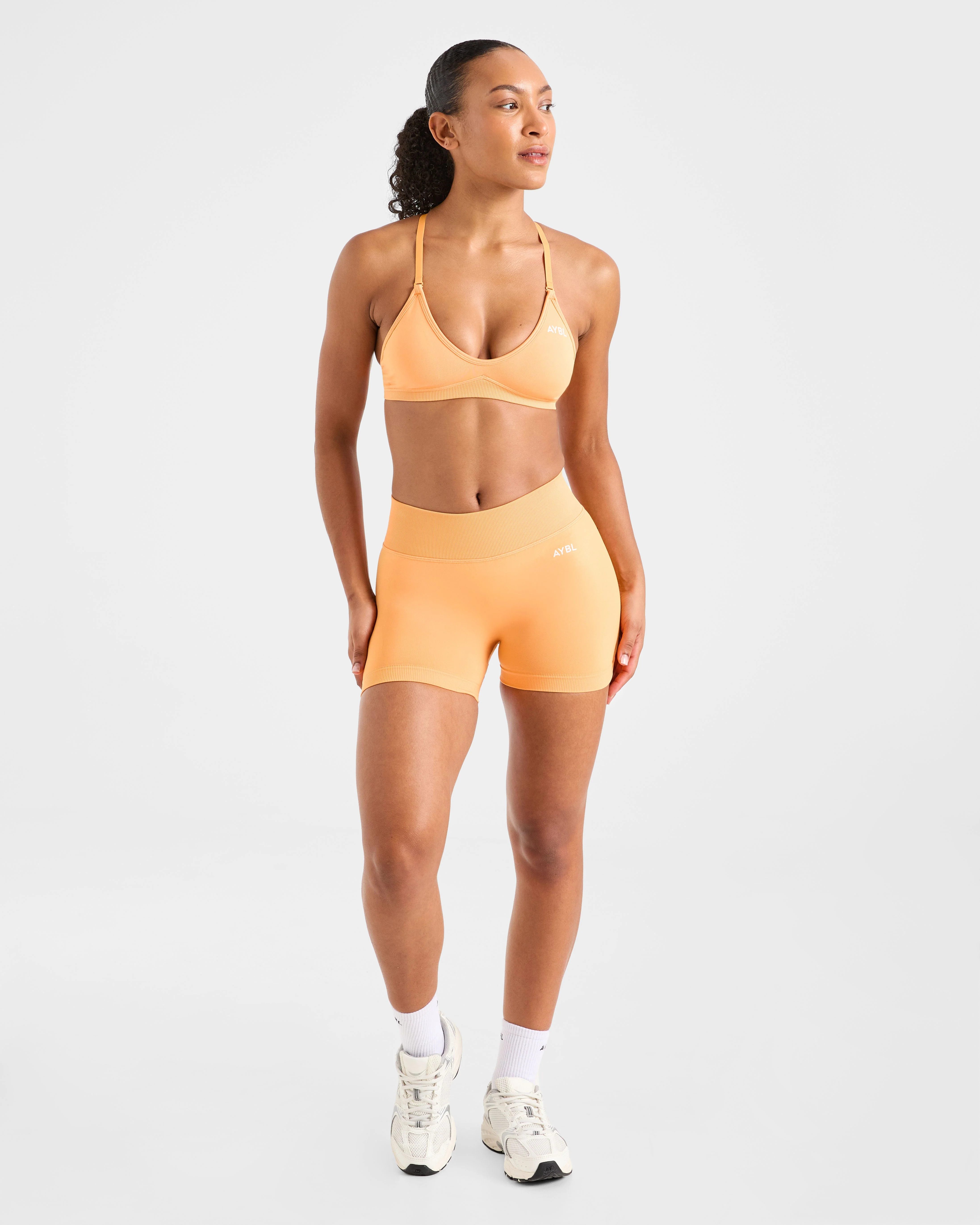 Adapt Seamless Strappy Sports Bra - Bright Orange - Image 3