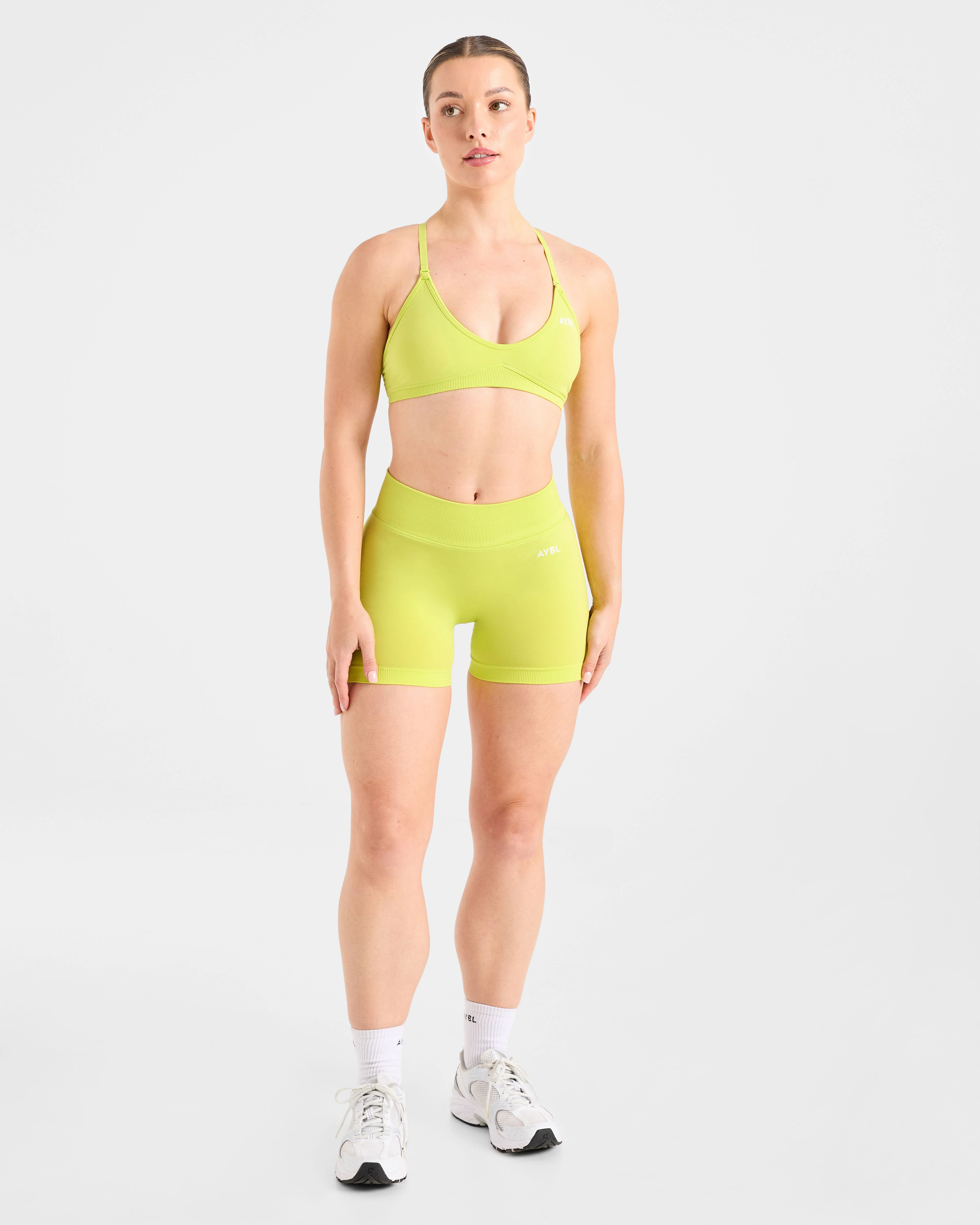 Adapt Seamless Strappy Sports Bra - Lime Green - Image 3