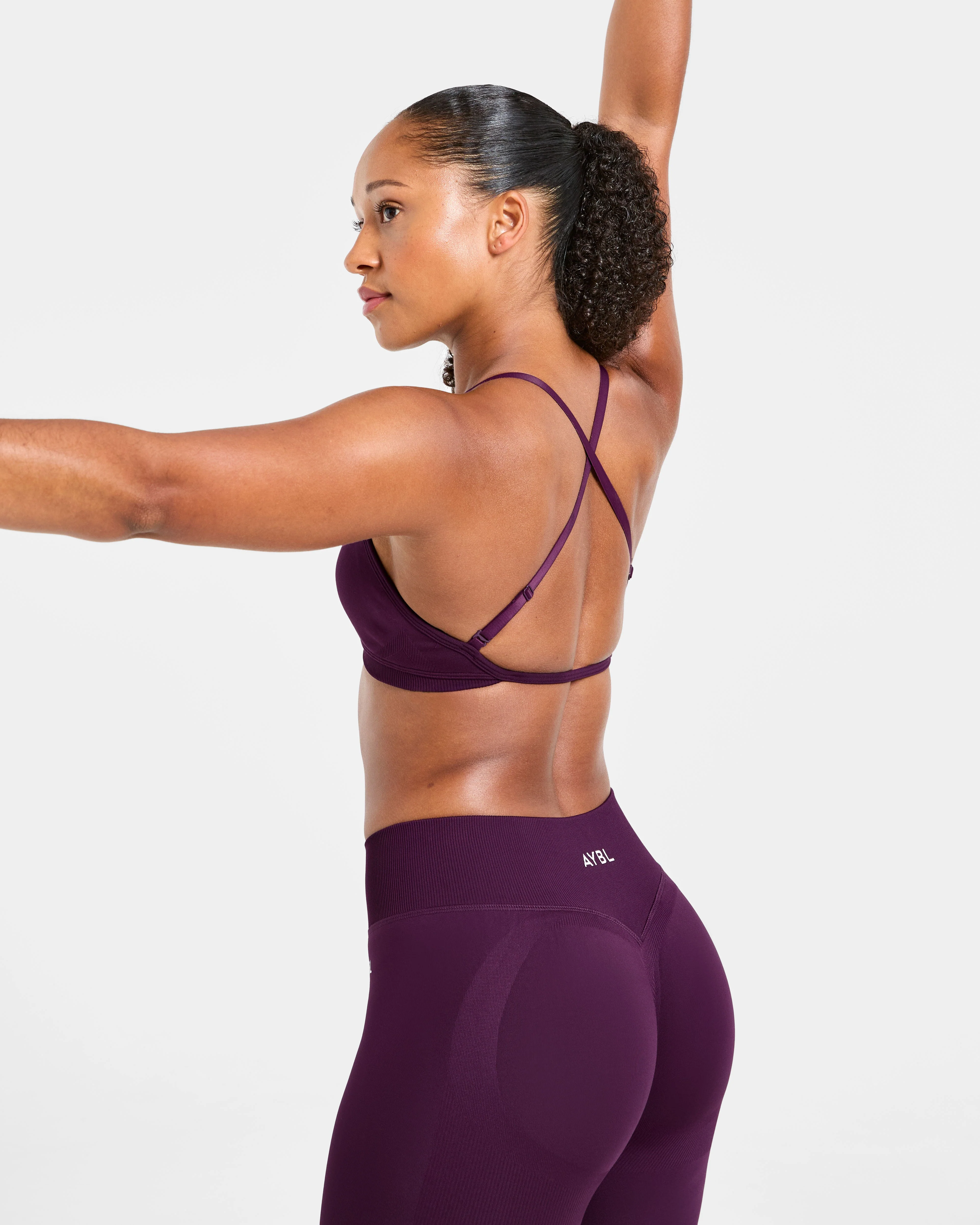 Adapt Seamless Strappy Sports Bra - Midnight Plum - Image 8