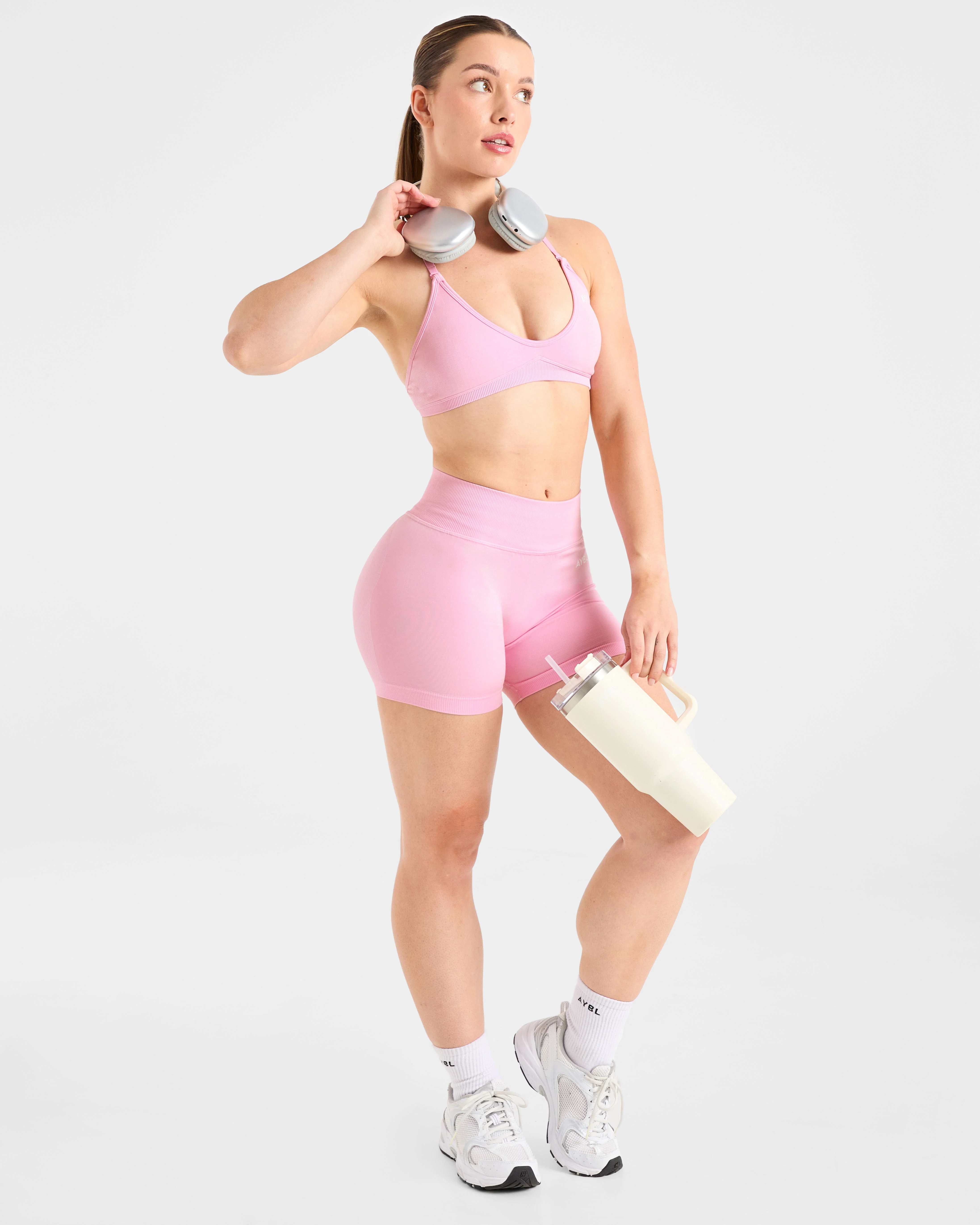 Adapt Seamless Strappy Sports Bra - Spring Pink - Image 8