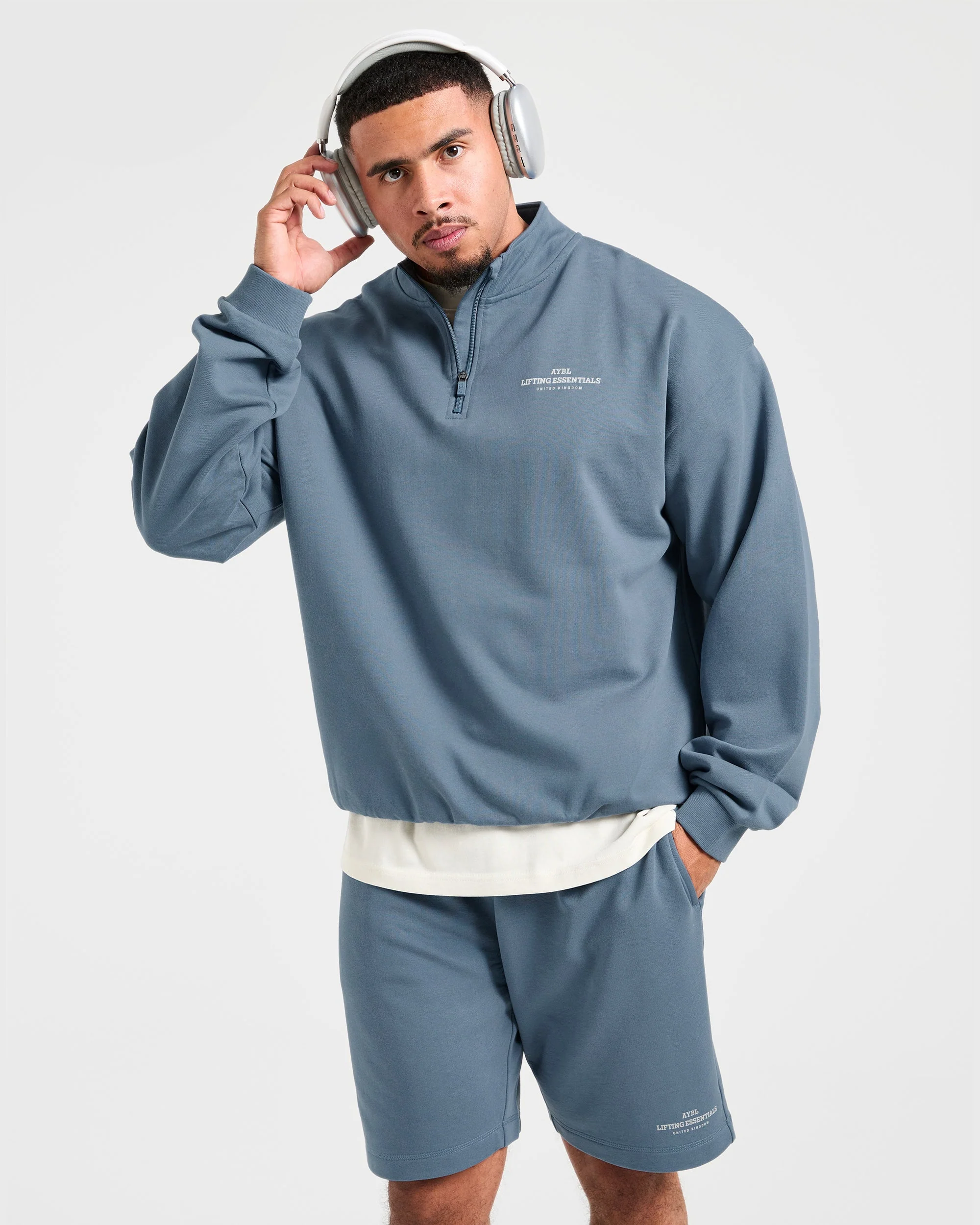 Apex Lifting Essentials 1/4 Zip Pullover - Titanium Blue - Image 7