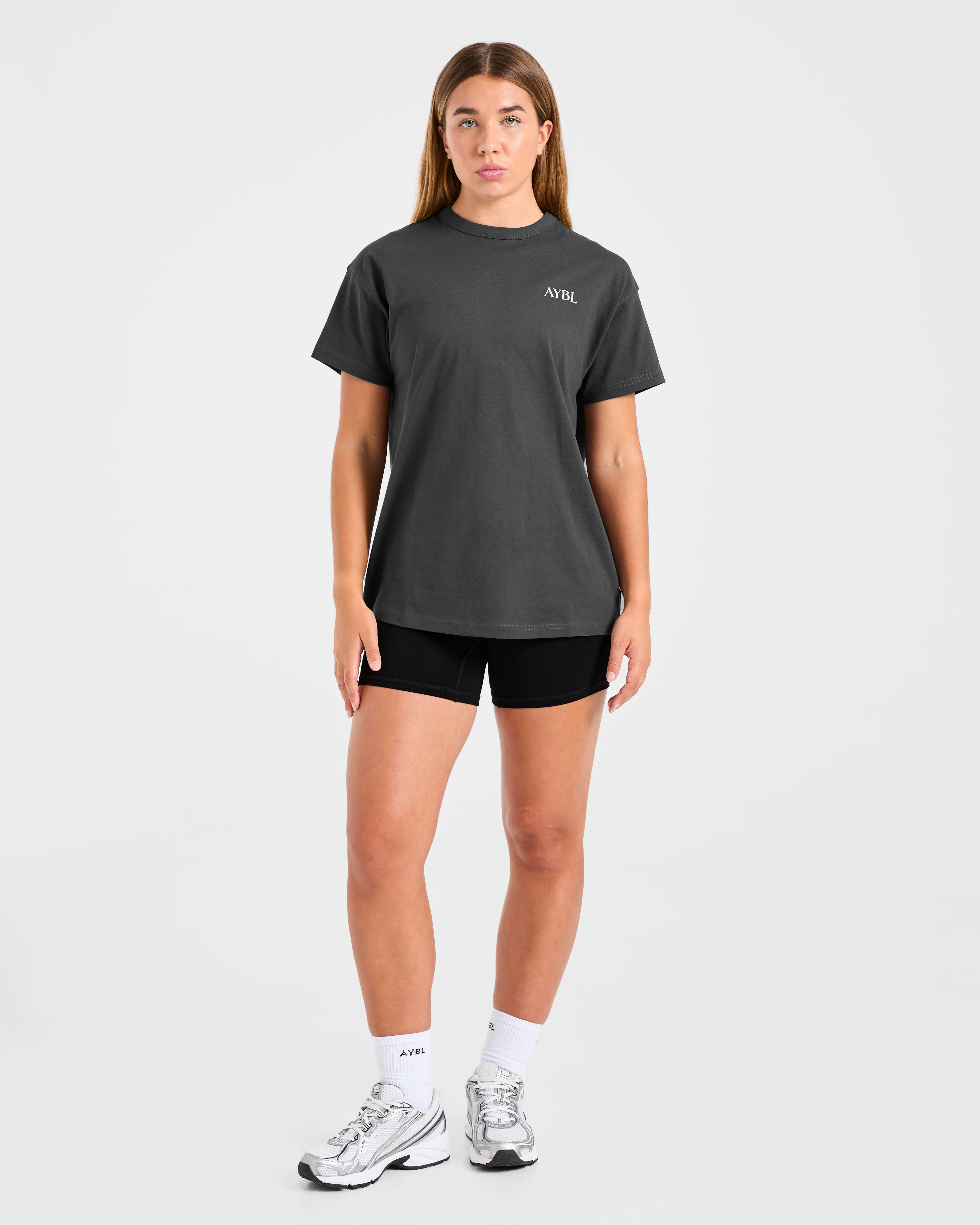 Athletics Club Oversized T Shirt - Charcoal - Image 3