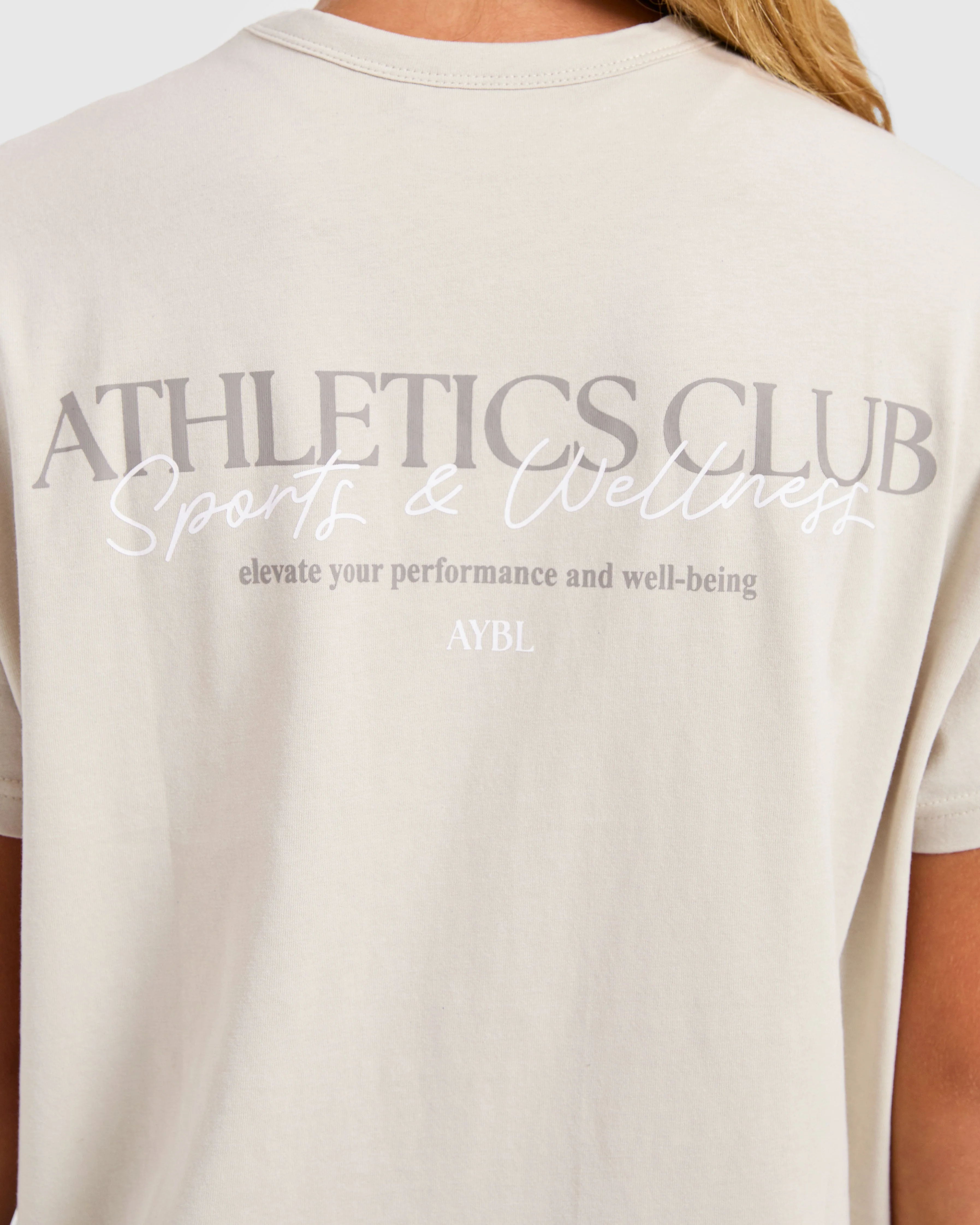 Athletics Club Oversized T Shirt - Taupe Beige - Image 6