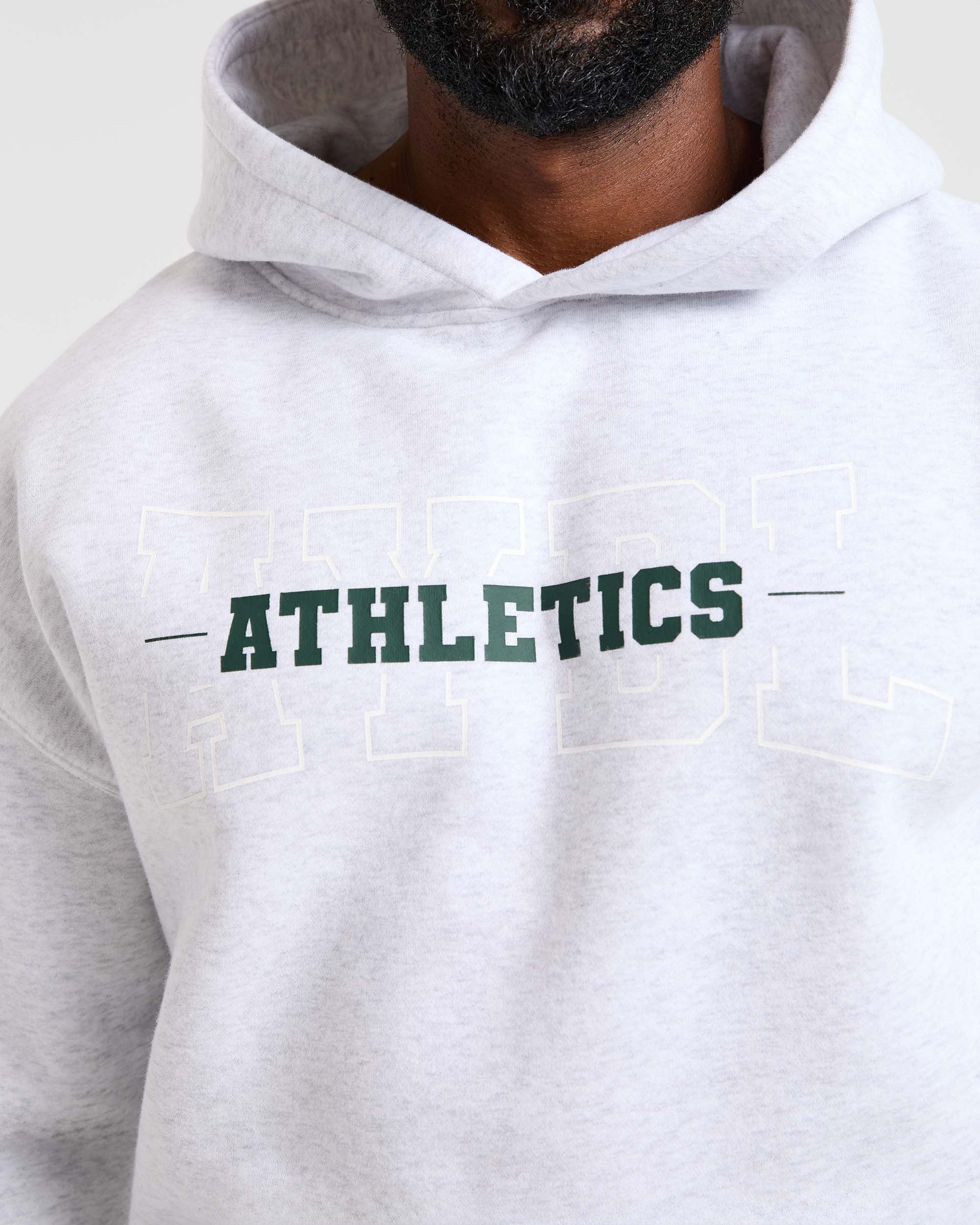 Athletics Oversized Hoodie - Grey Marl - Image 5