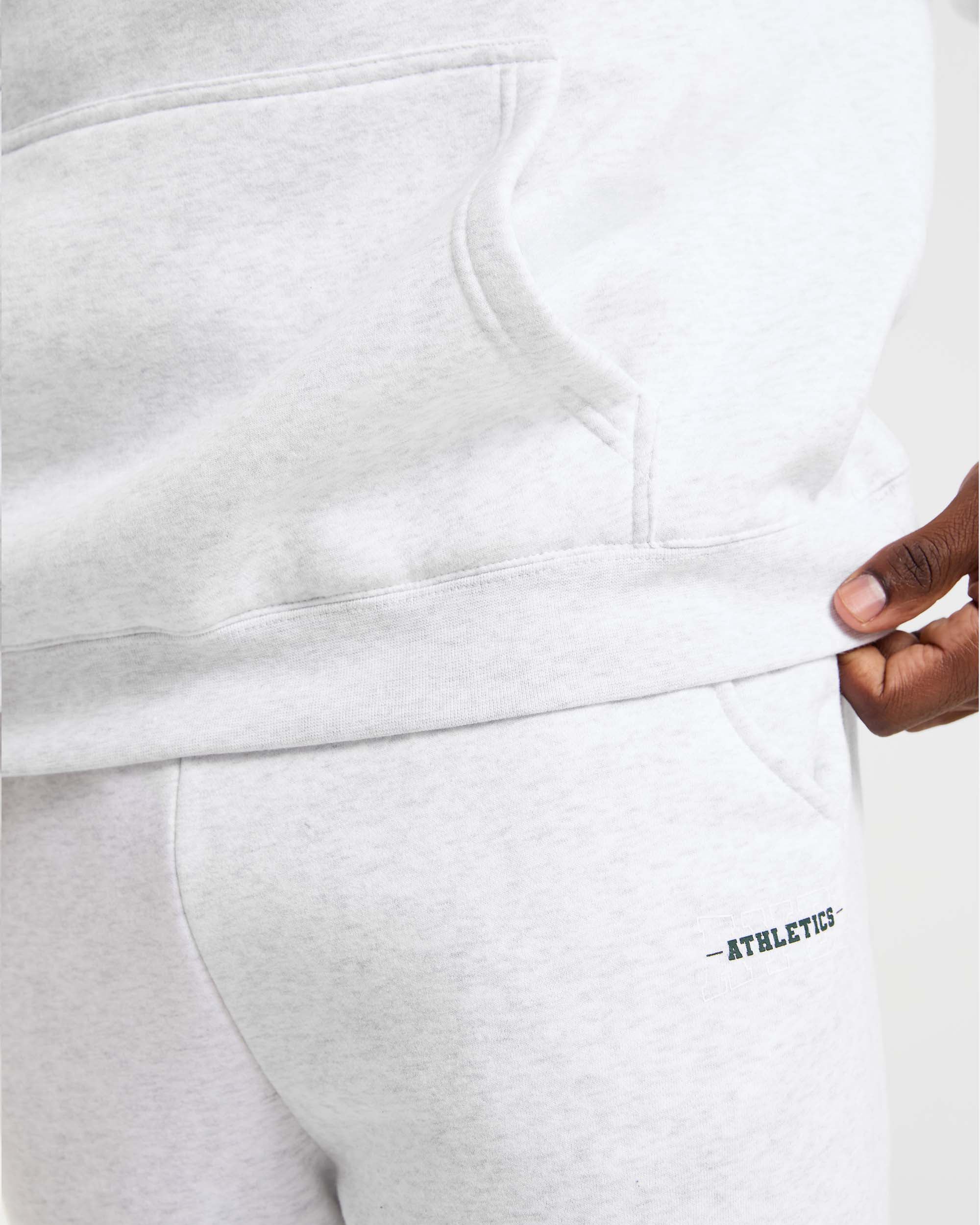 Athletics Oversized Hoodie - Grey Marl - Image 6
