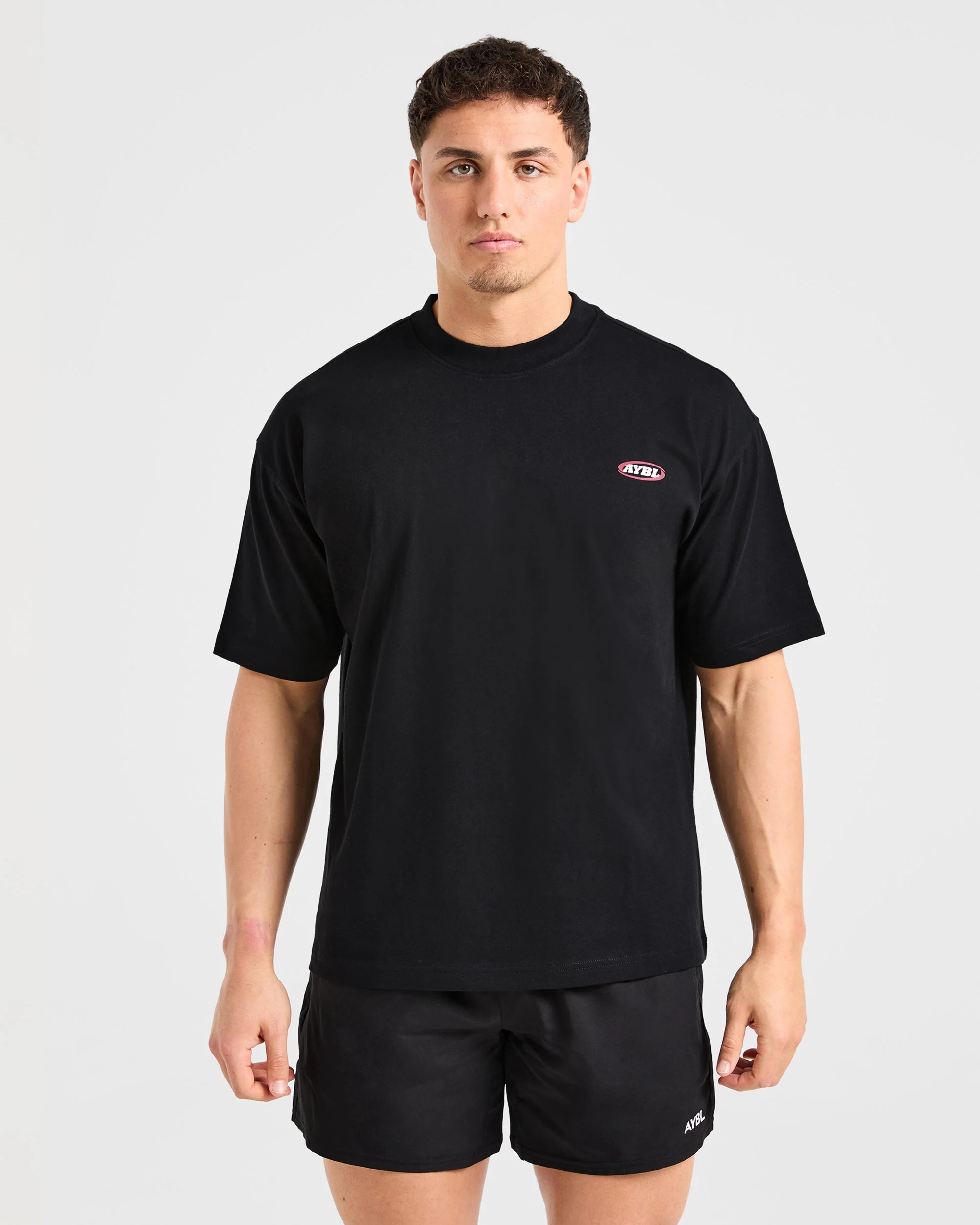 Athletics Script Oversized T Shirt - Black - Image 2