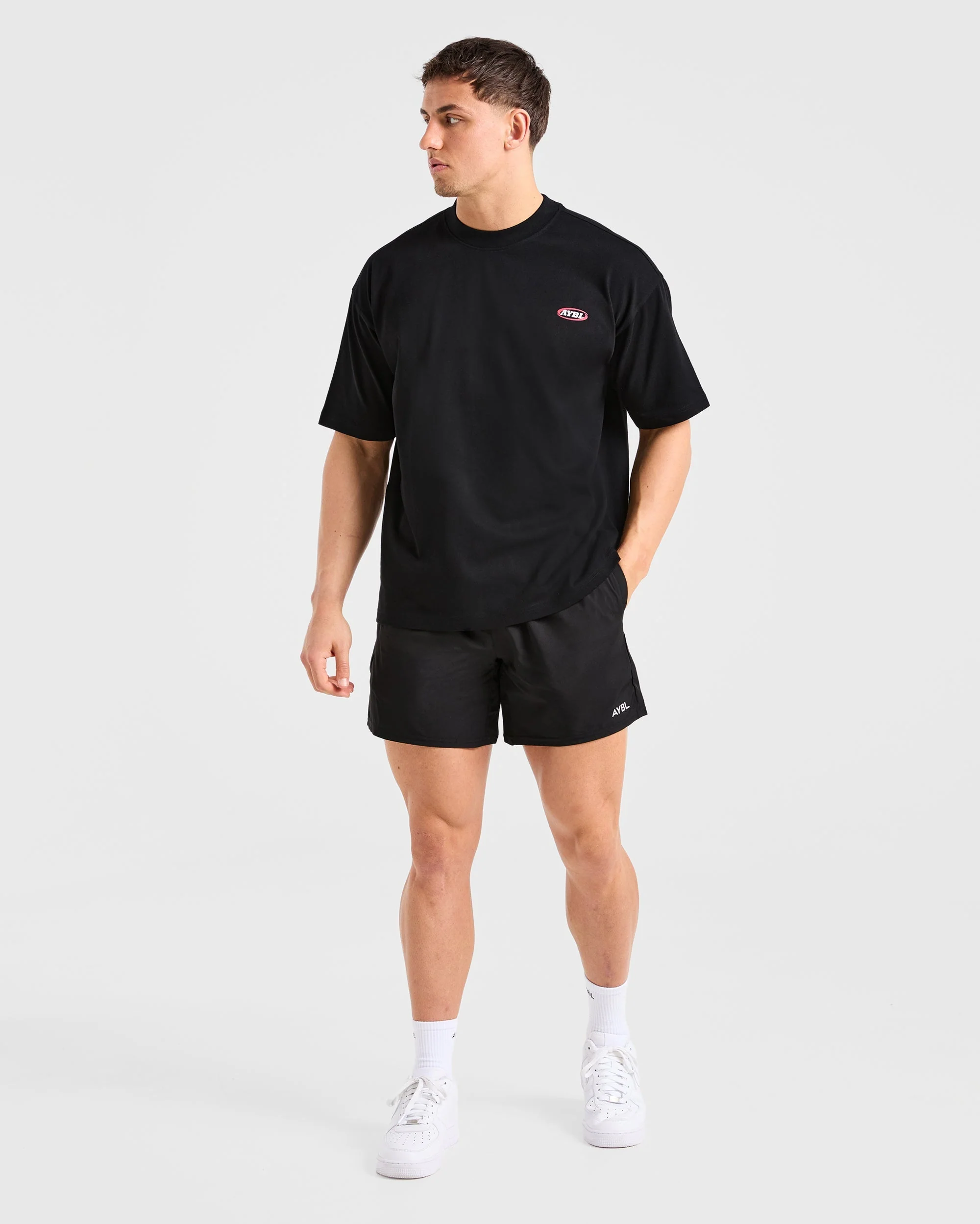 Athletics Script Oversized T Shirt - Black - Image 4
