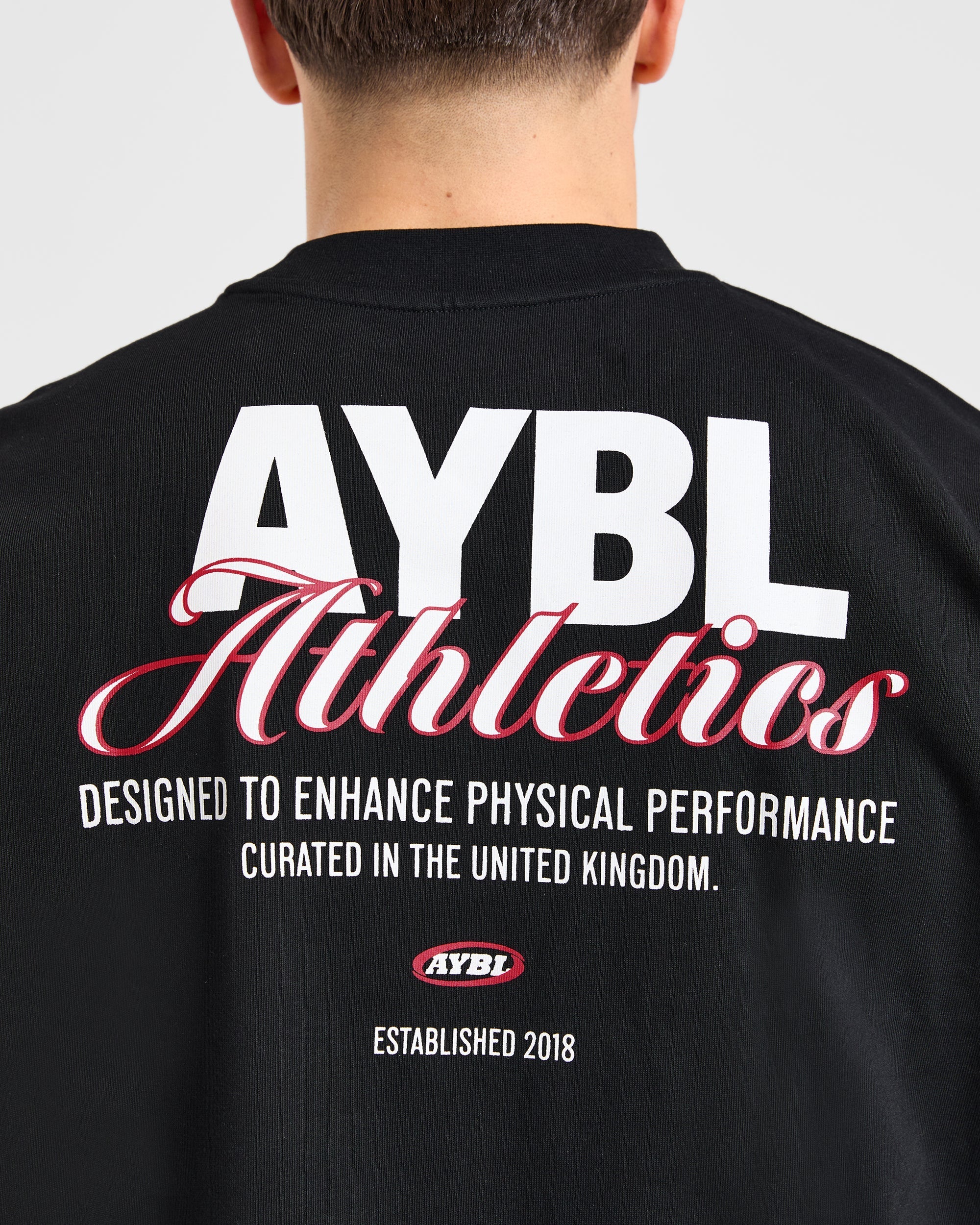 Athletics Script Oversized T Shirt - Black - Image 5