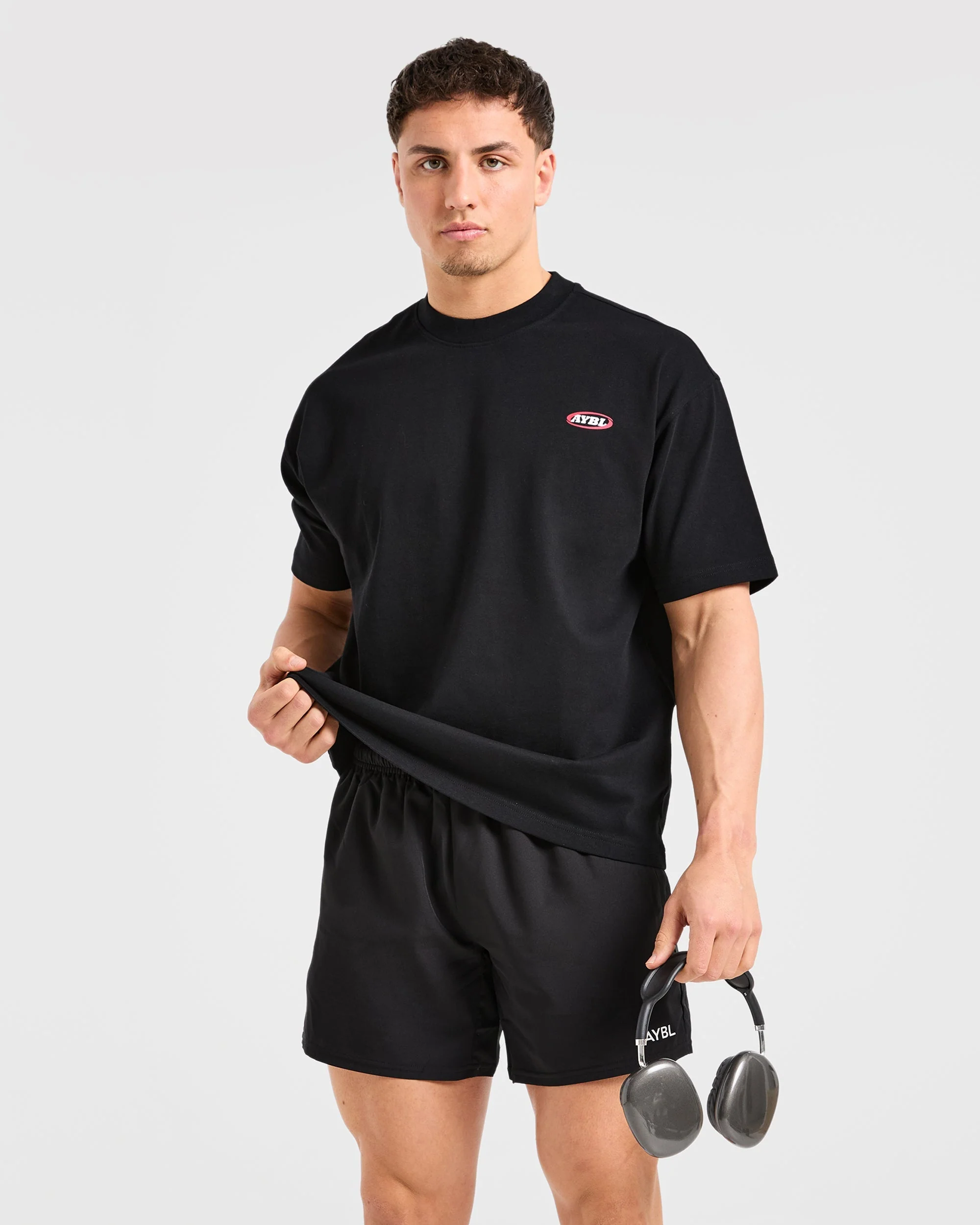 Athletics Script Oversized T Shirt - Black - Image 8