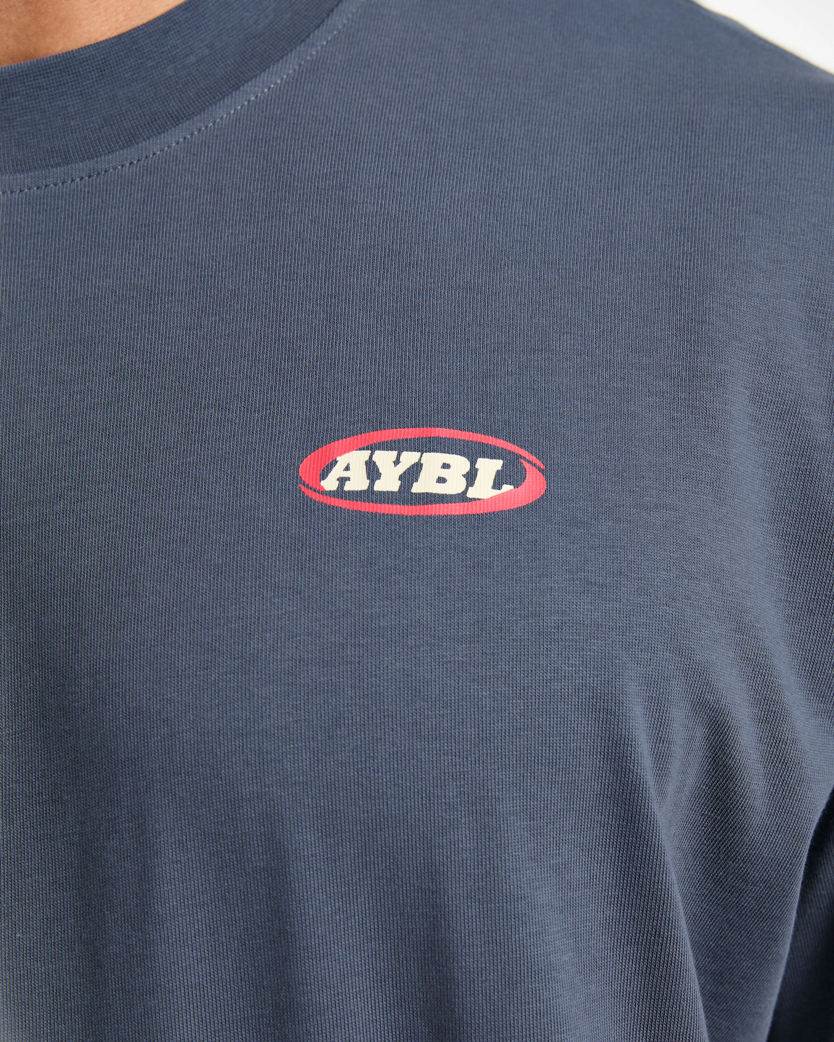 Athletics Script Oversized T Shirt - Vintage Blue - Image 5