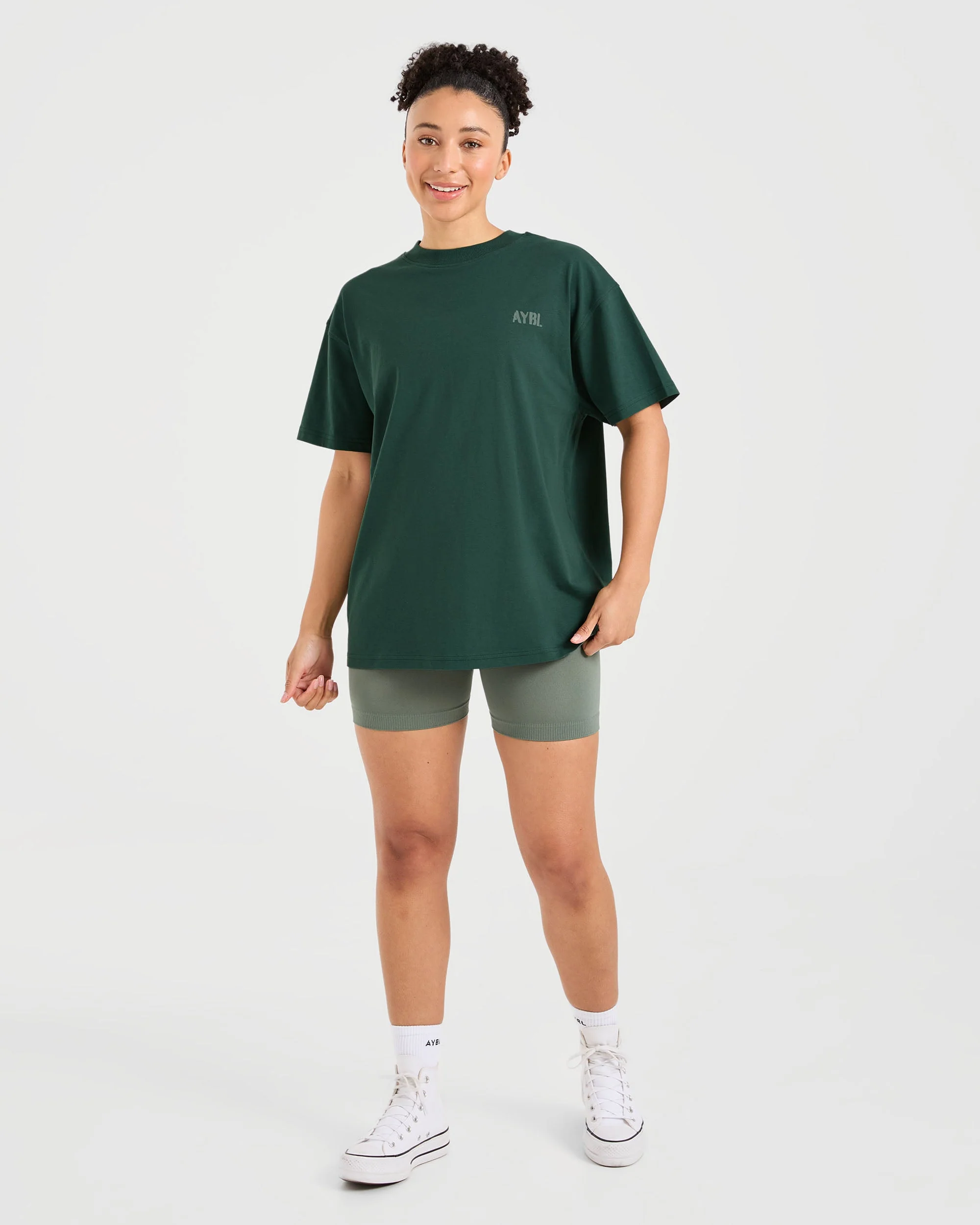 Athletics Strength Club Oversized T Shirt - Forest Green - Image 4