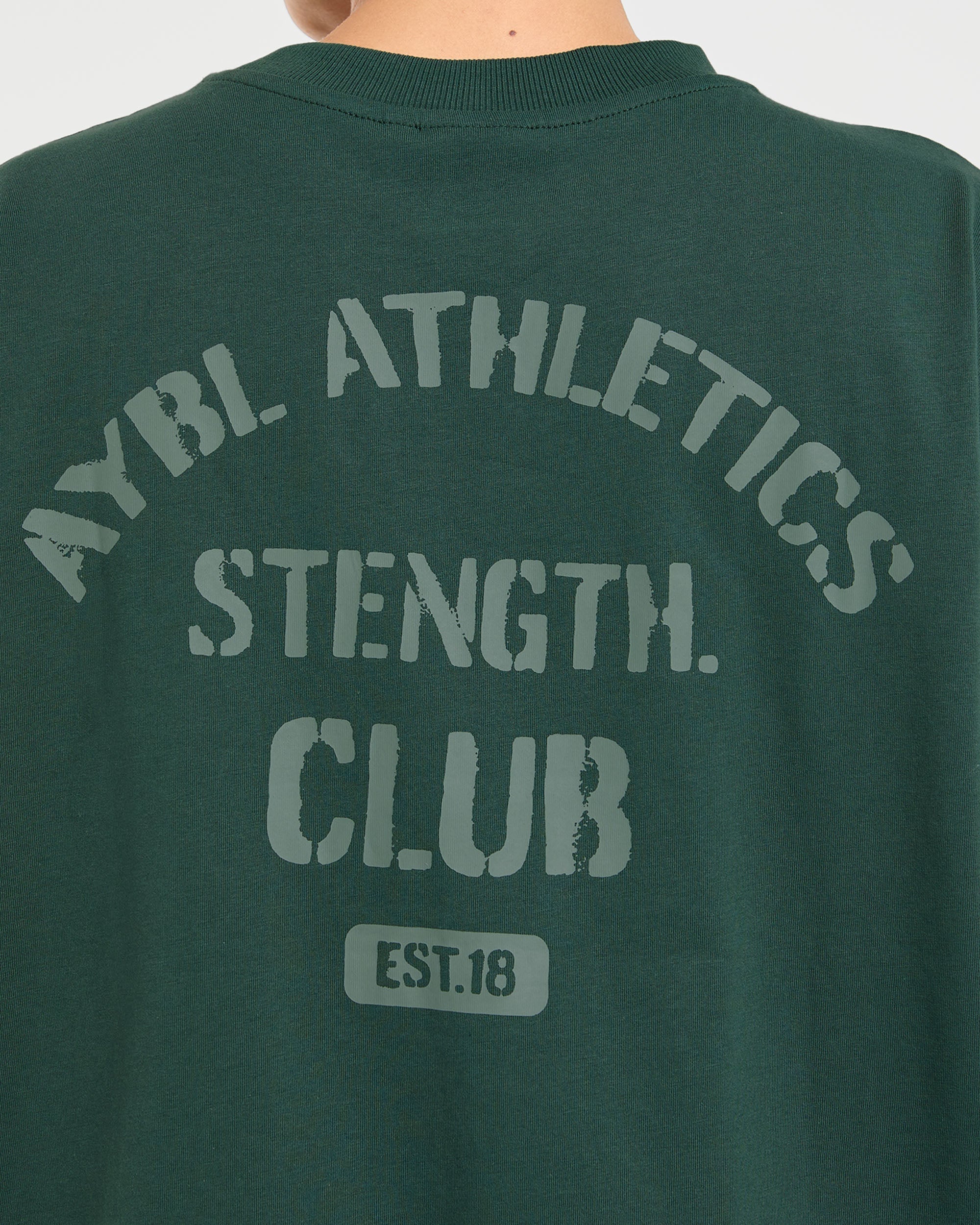 Athletics Strength Club Oversized T Shirt - Forest Green - Image 6