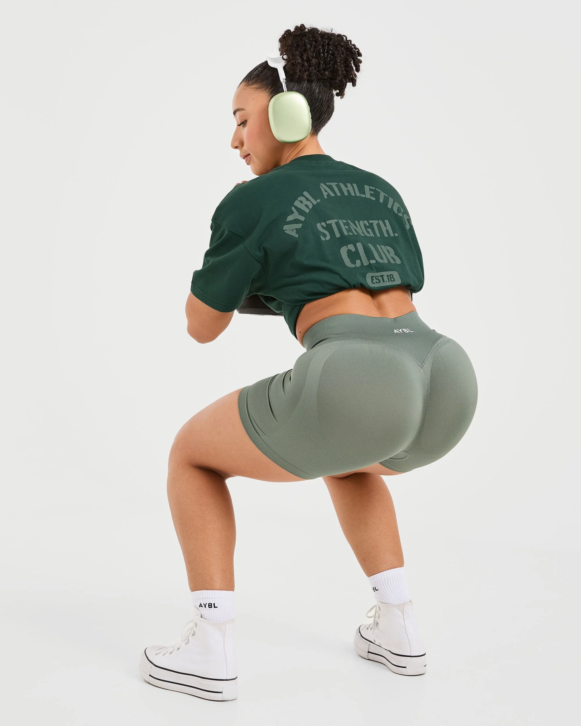 Athletics Strength Club Oversized T Shirt - Forest Green - Image 8