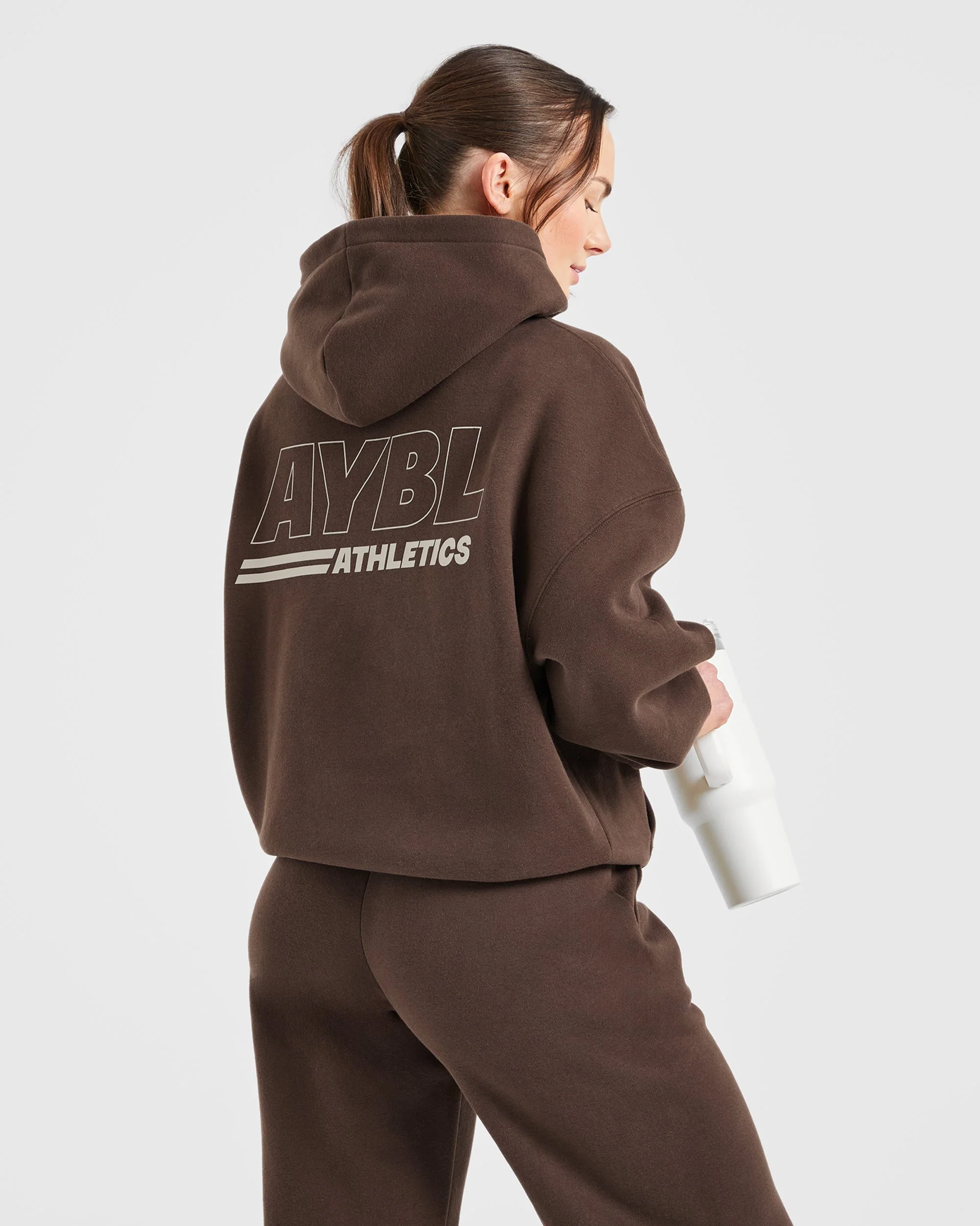 Athletics Track Oversized Hoodie - Brown/Sand - Image 7