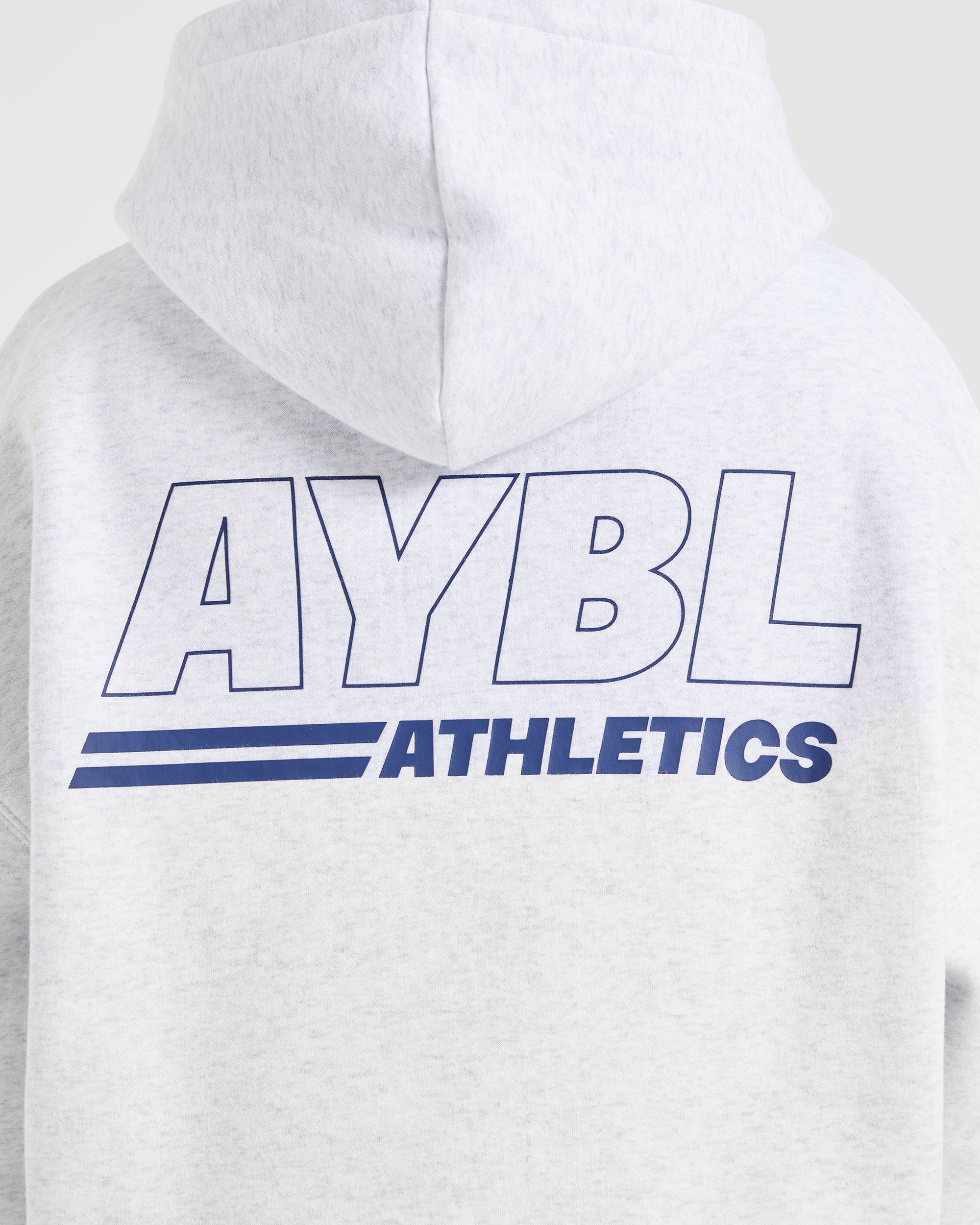 Athletics Track Oversized Hoodie - Heather Grey/Navy - Image 6