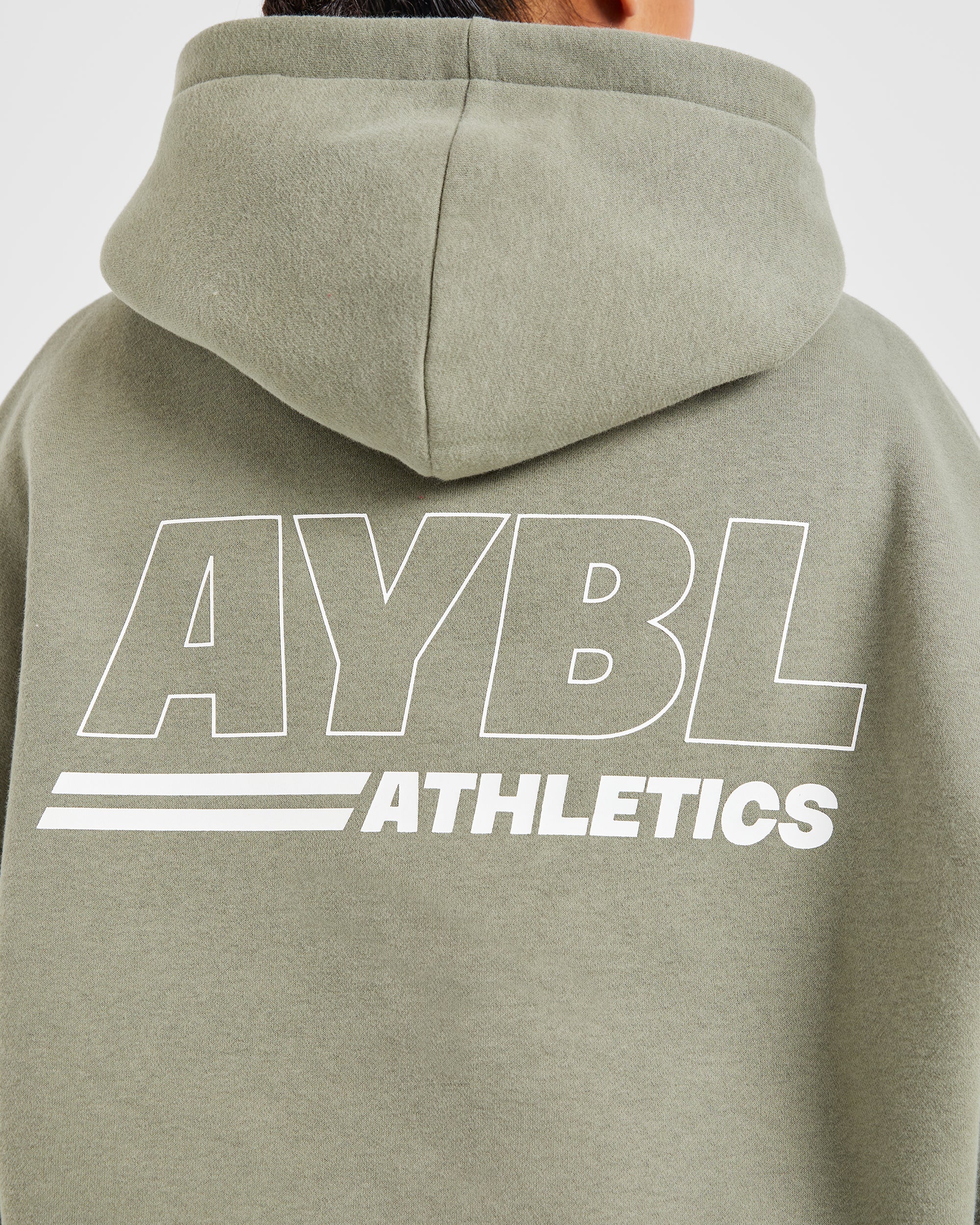 Athletics Track Oversized Hoodie - Muted Olive - Image 6