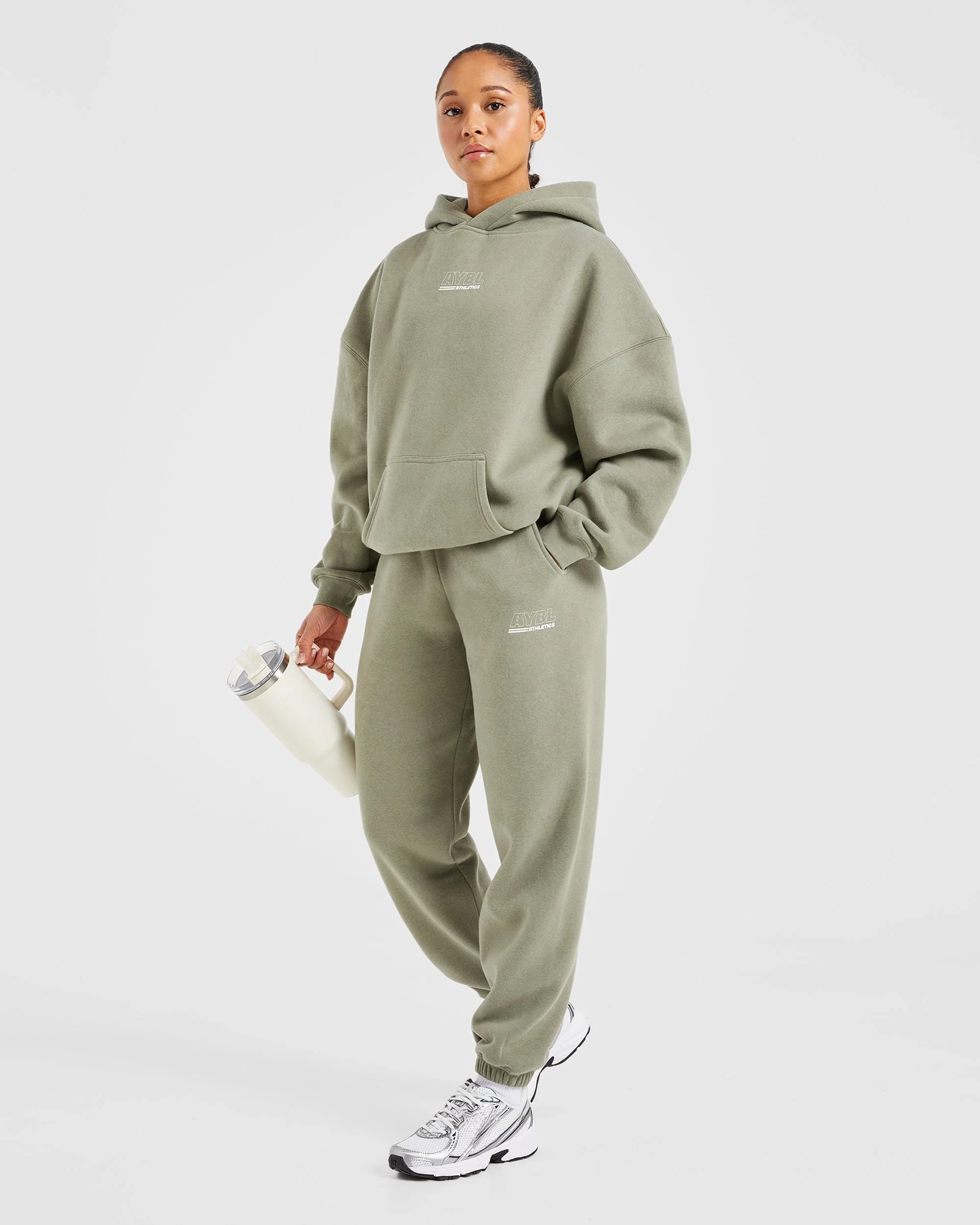 Athletics Track Oversized Joggers - Muted Olive - Image 8