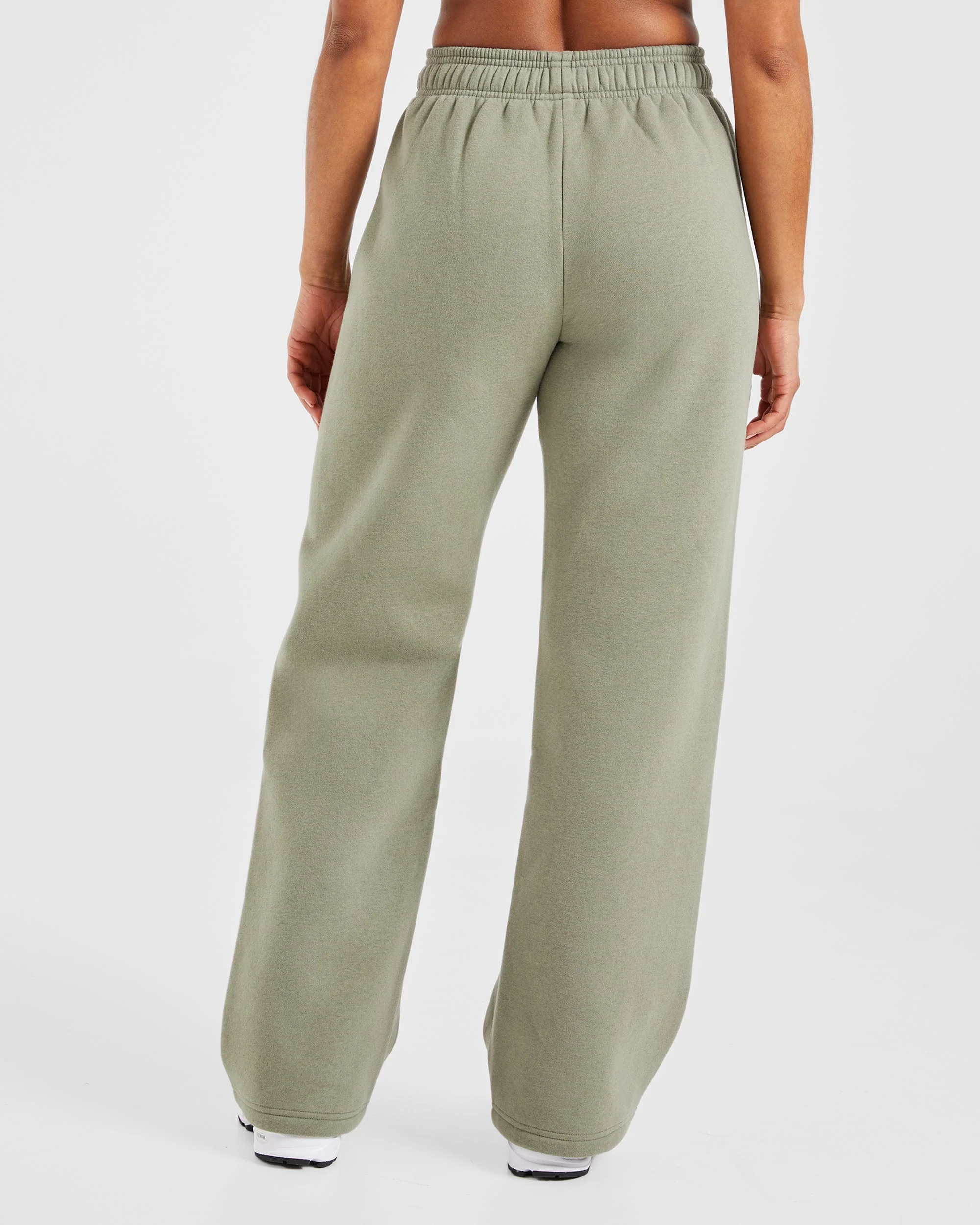 Athletics Track Oversized Straight Leg Joggers - Muted Olive - Image 2