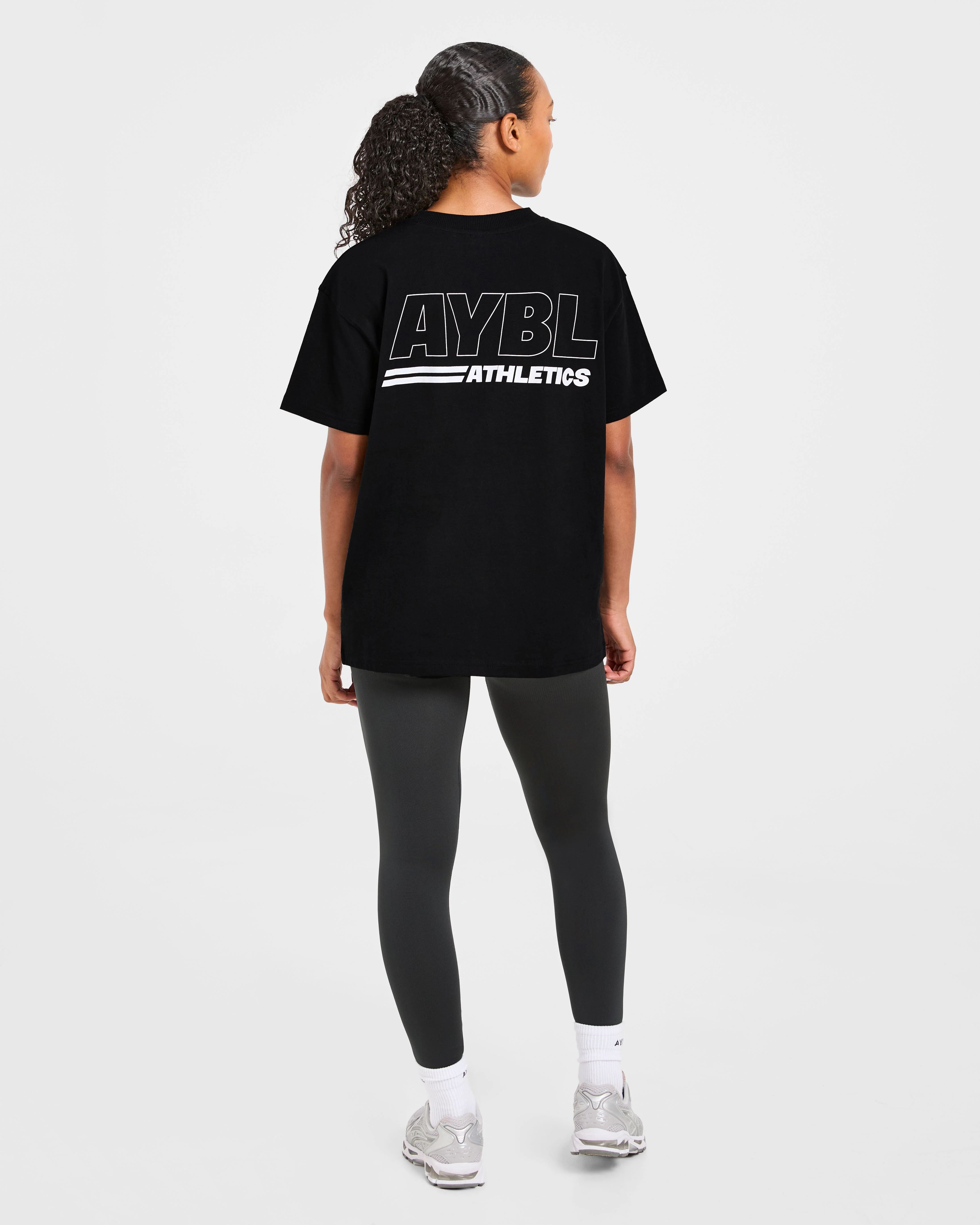 Athletics Track Oversized T Shirt - Black/White - Image 4