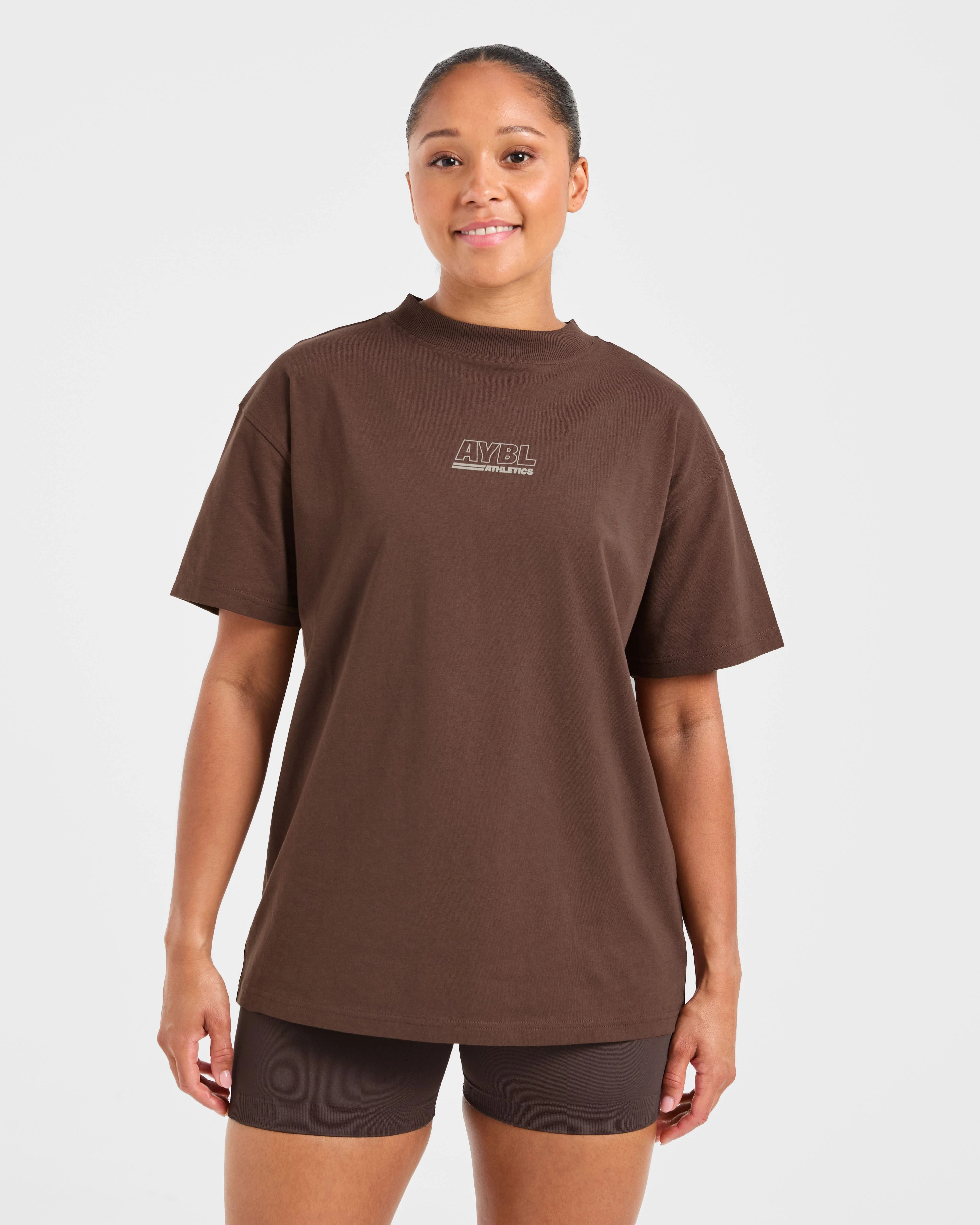 Athletics Track Oversized T Shirt - Brown/Sand - Image 2