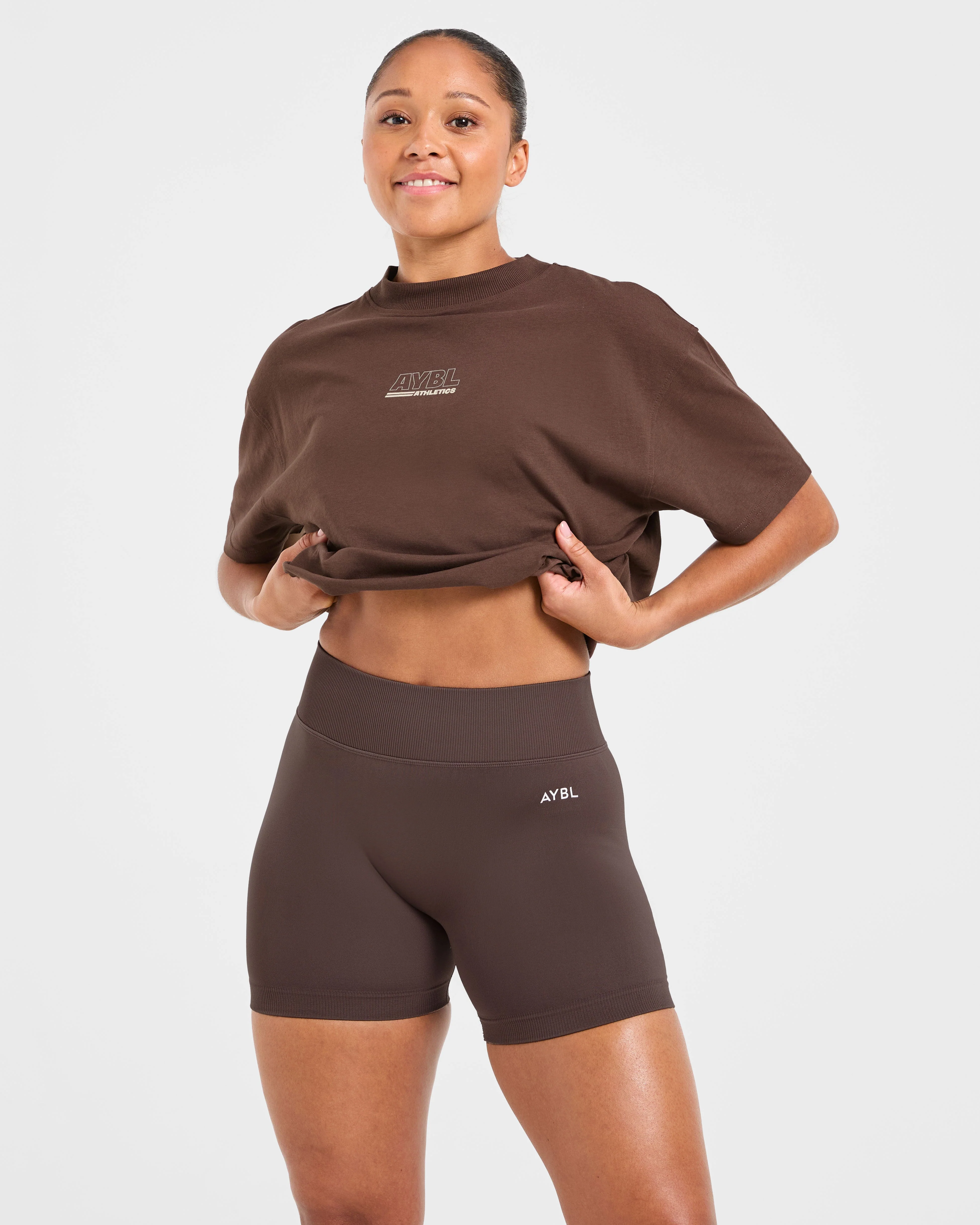 Athletics Track Oversized T Shirt - Brown/Sand - Image 8