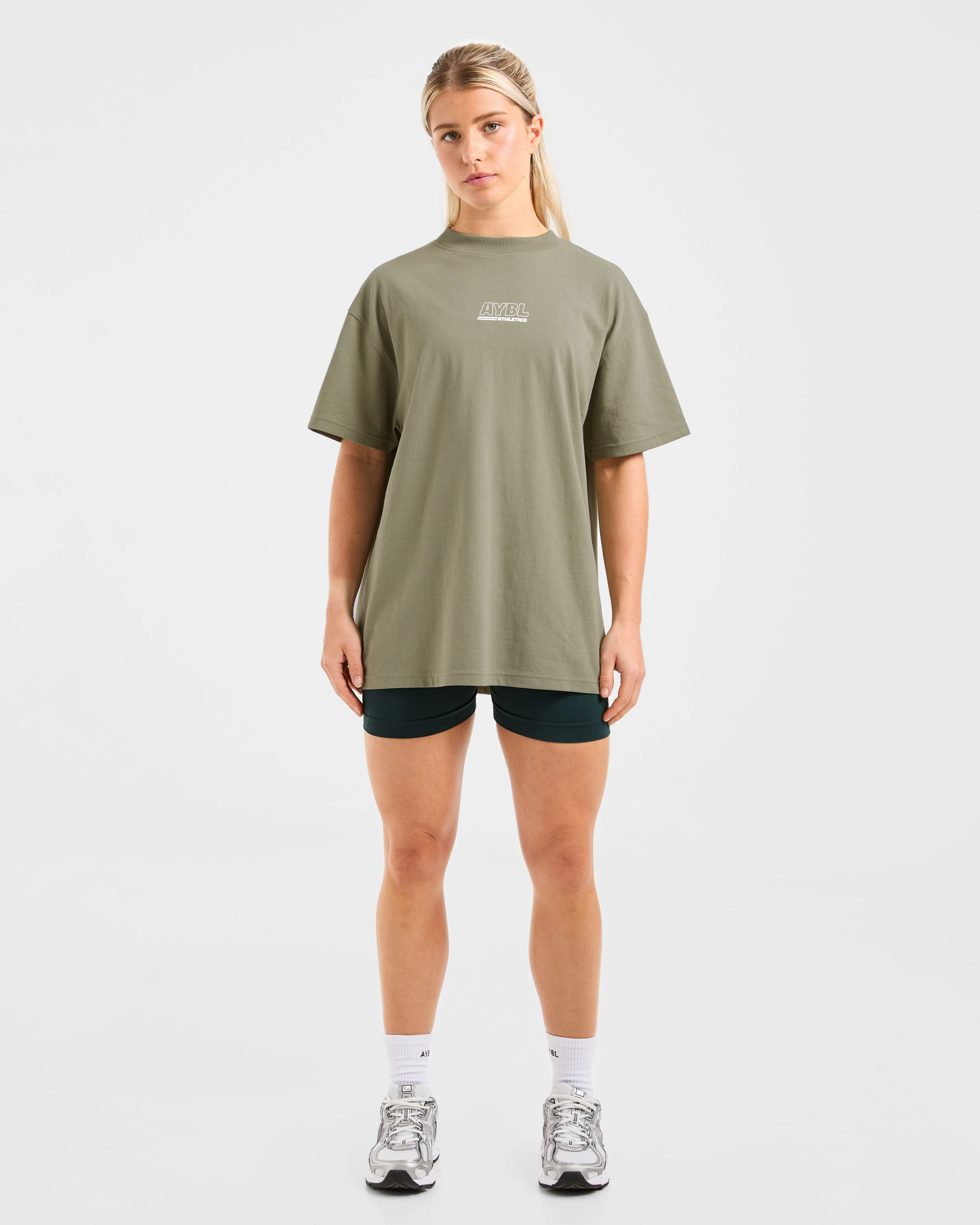 Athletics Track Oversized T Shirt - Muted Olive - Image 3