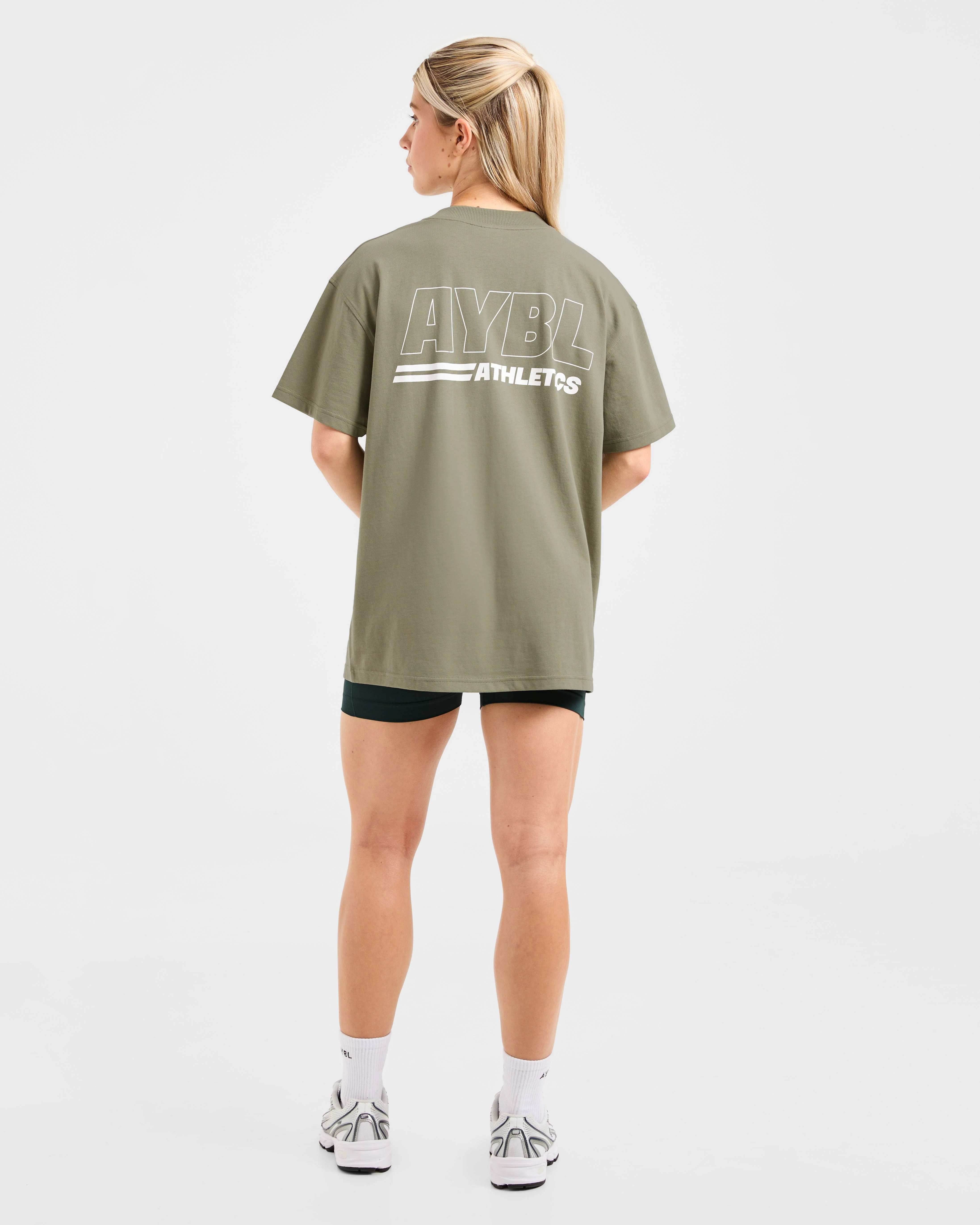 Athletics Track Oversized T Shirt - Muted Olive - Image 4