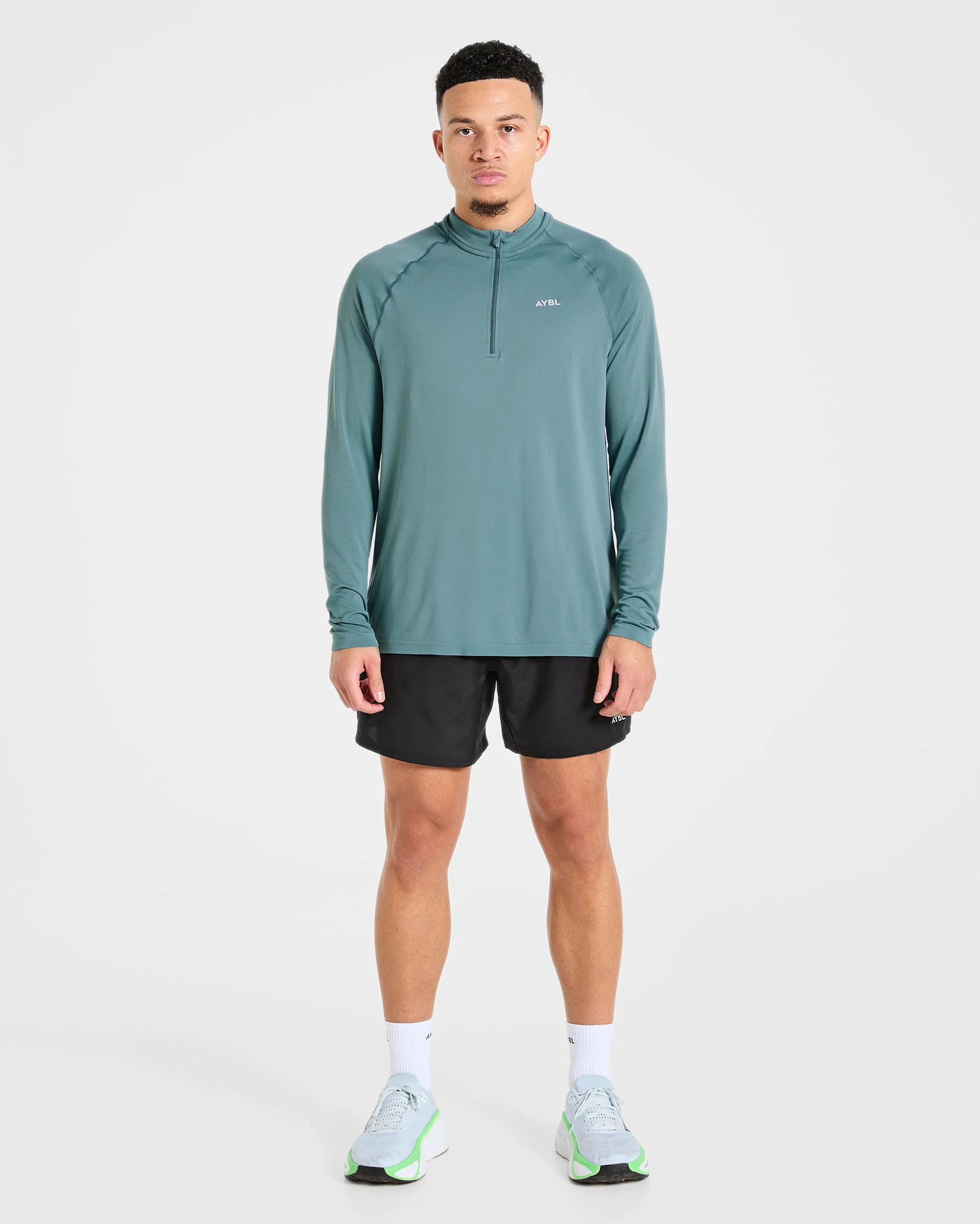 Attain Seamless 1/2 Zip Pullover - Titan Blue - Image 3