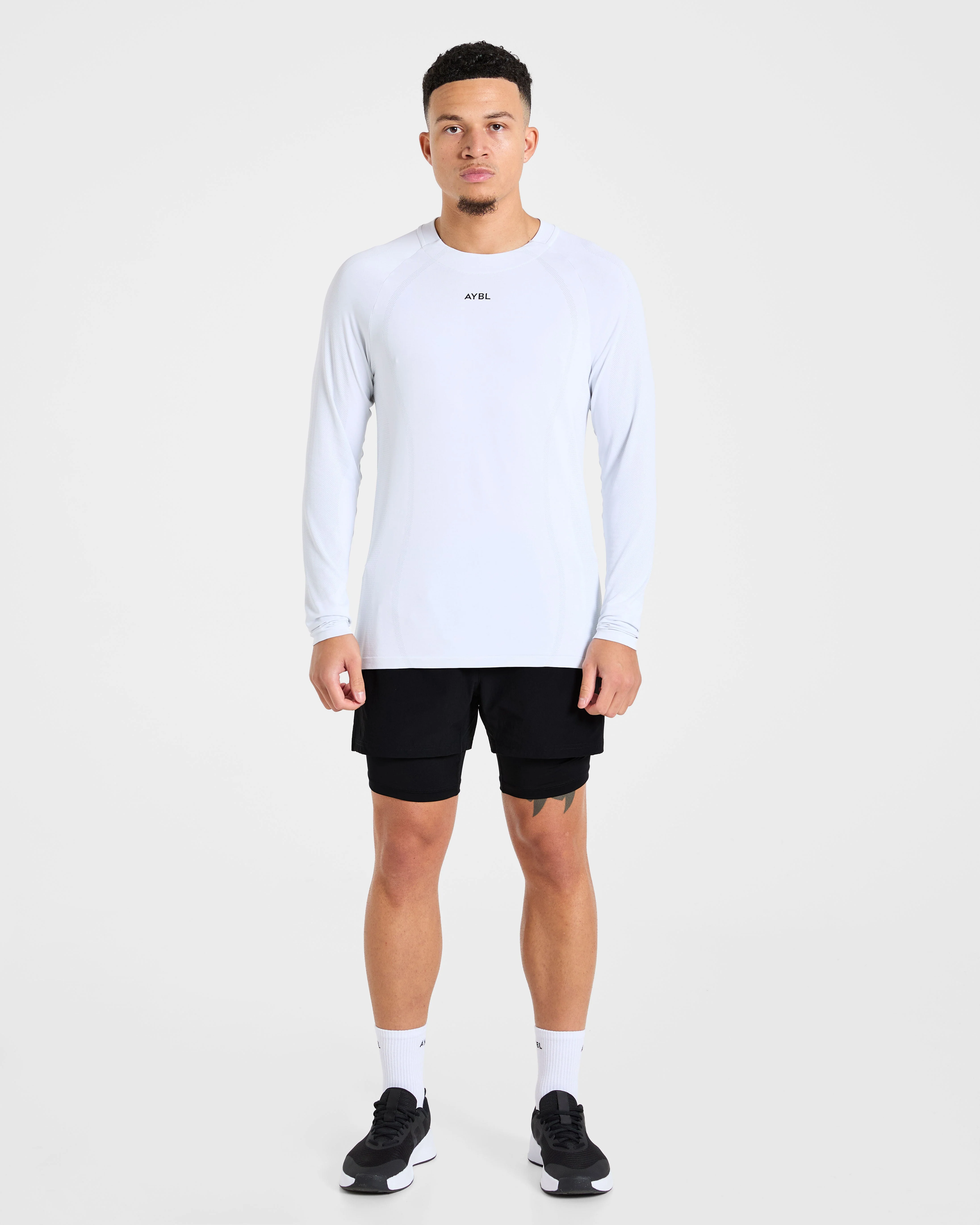 Attain Seamless Long Sleeve T Shirt - Storm White - Image 3