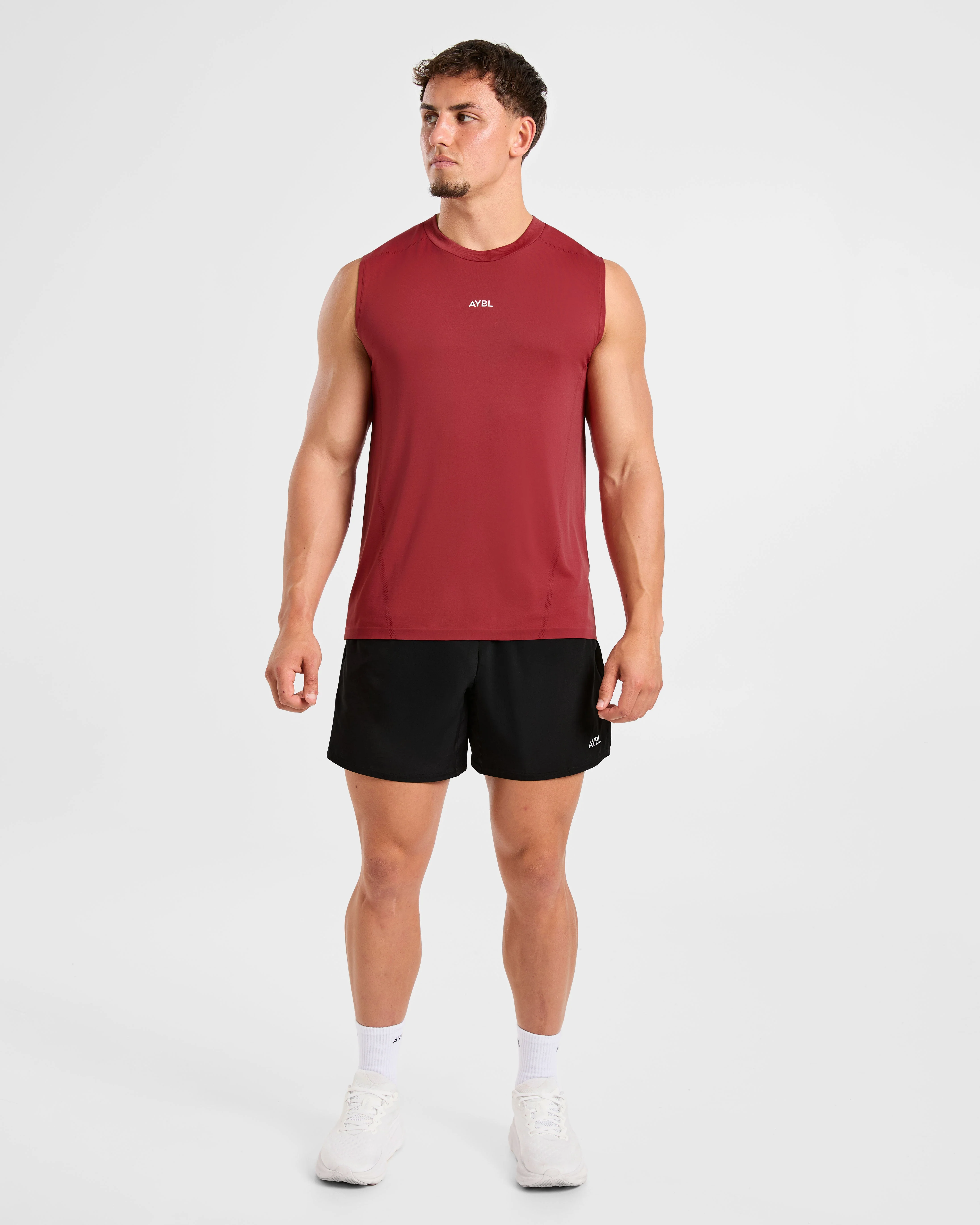 Attain Seamless Vest - Maroon Red - Image 3