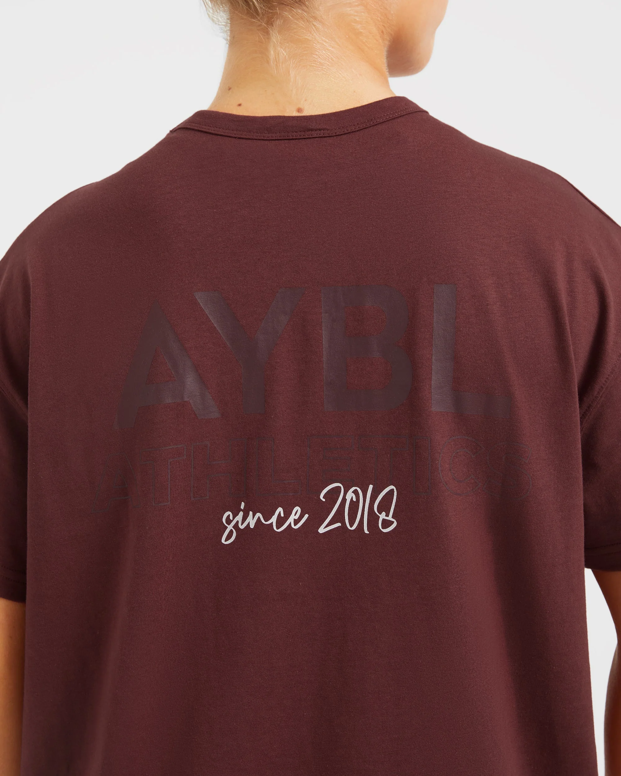 AYBL Athletics Oversized T Shirt - Burgundy - Image 6