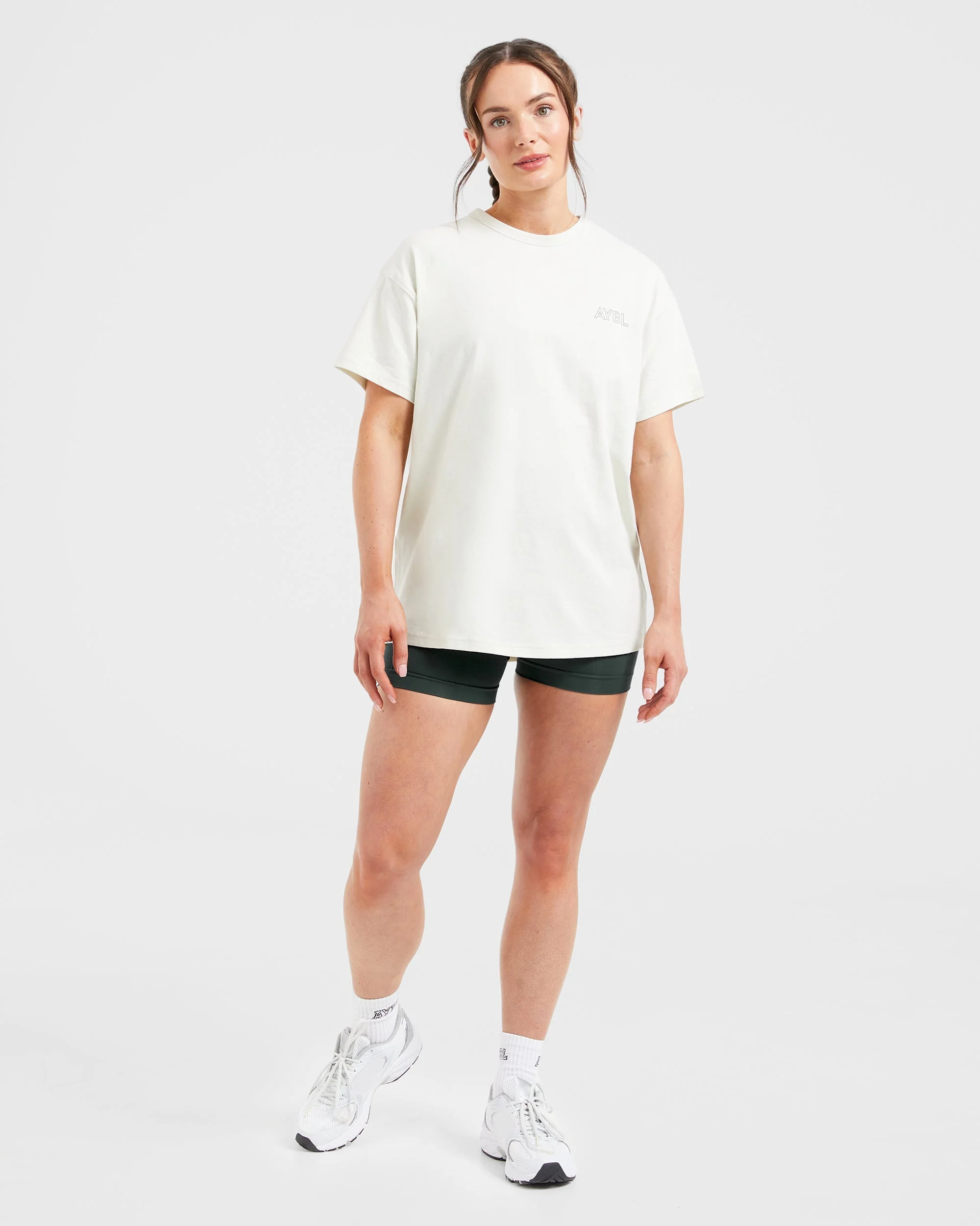 AYBL Athletics Oversized T Shirt - Off White/Green - Image 3