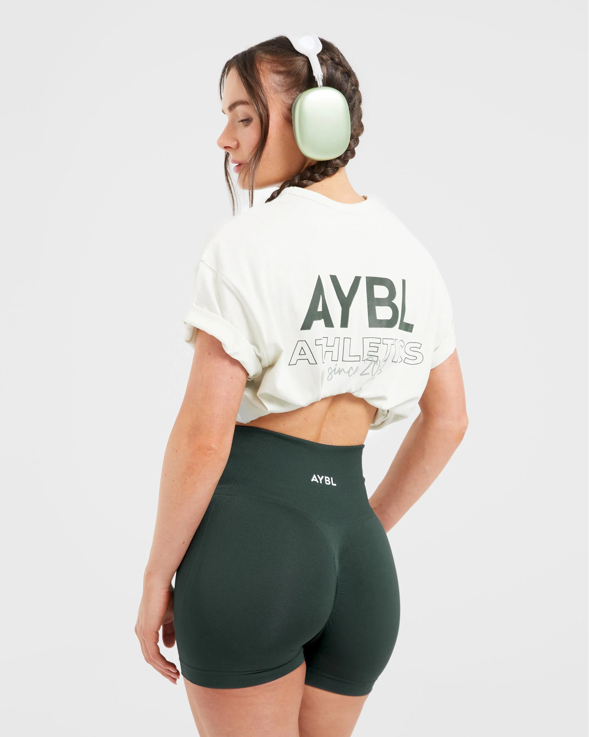 AYBL Athletics Oversized T Shirt - Off White/Green - Image 7