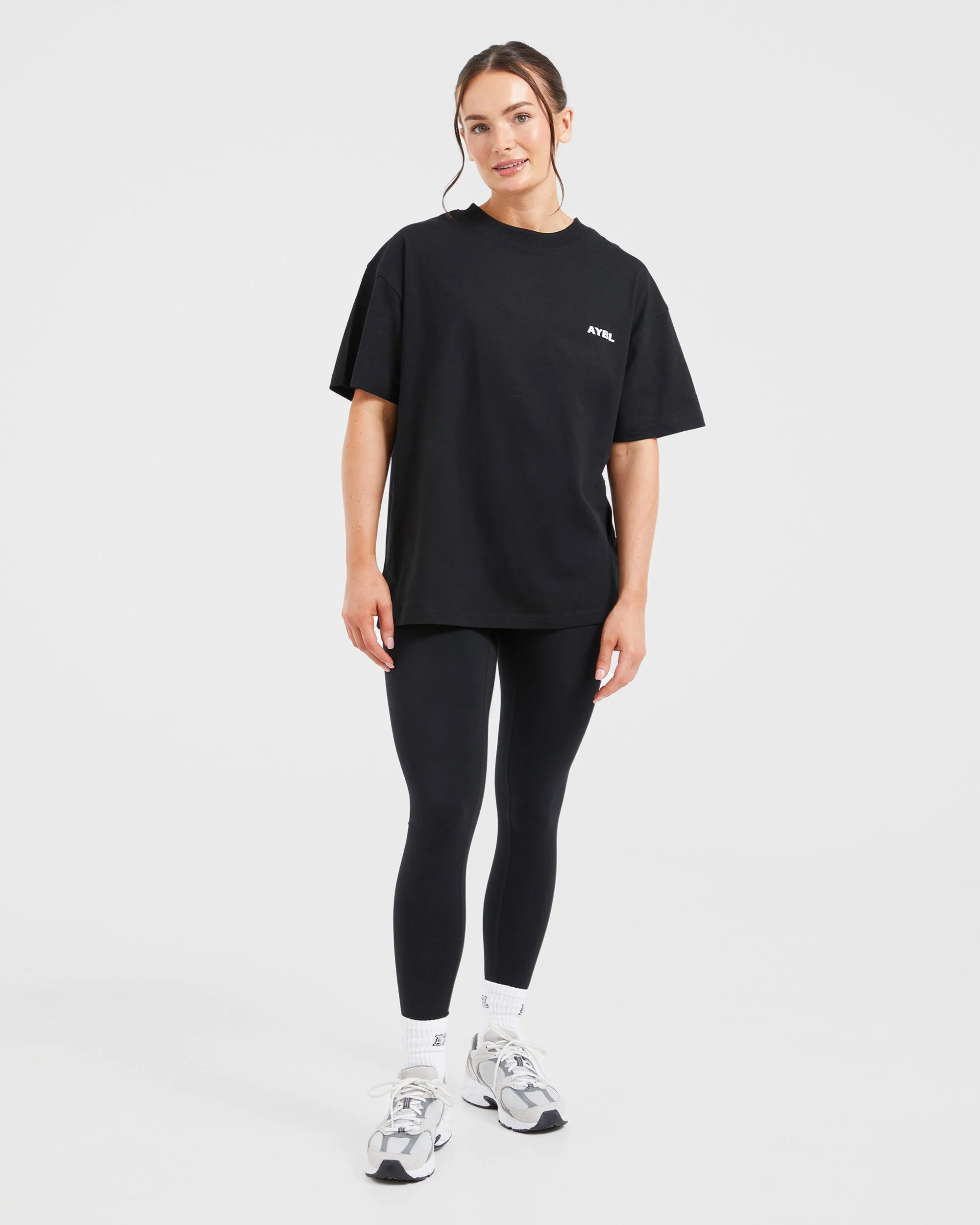 AYBL Lift Italic Oversized T Shirt - Black - Image 3