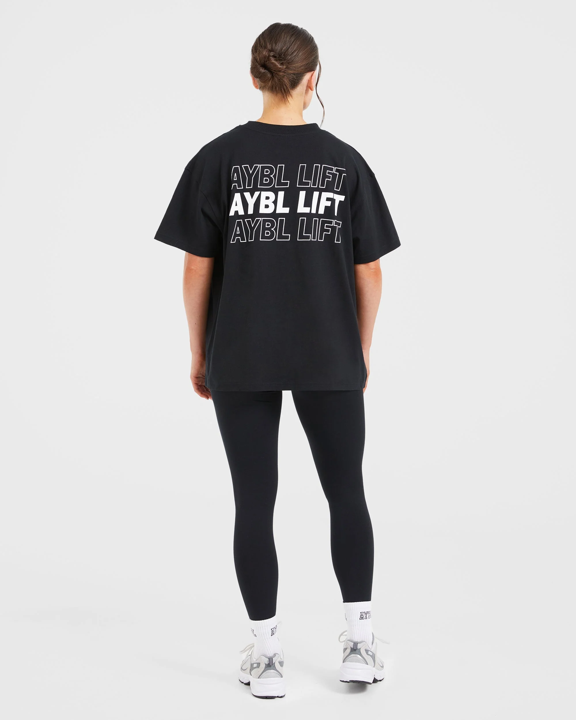AYBL Lift Italic Oversized T Shirt - Black - Image 4