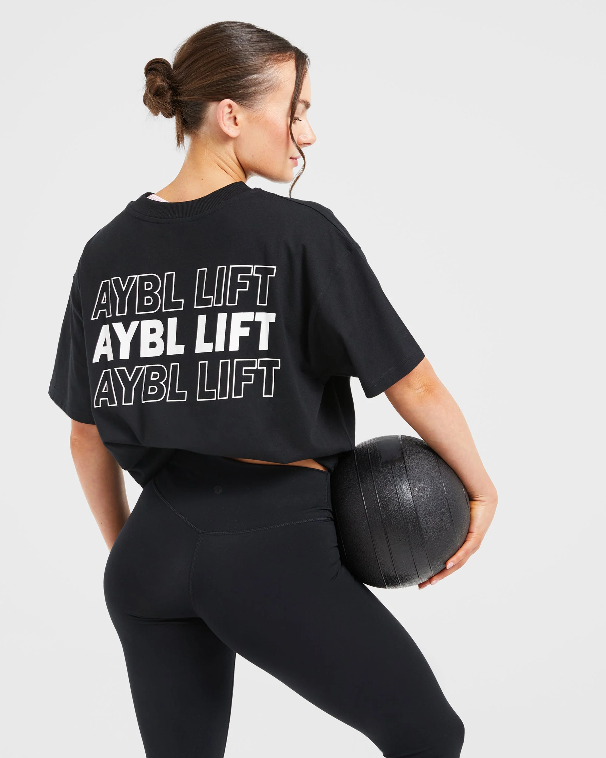 AYBL Lift Italic Oversized T Shirt - Black - Image 8