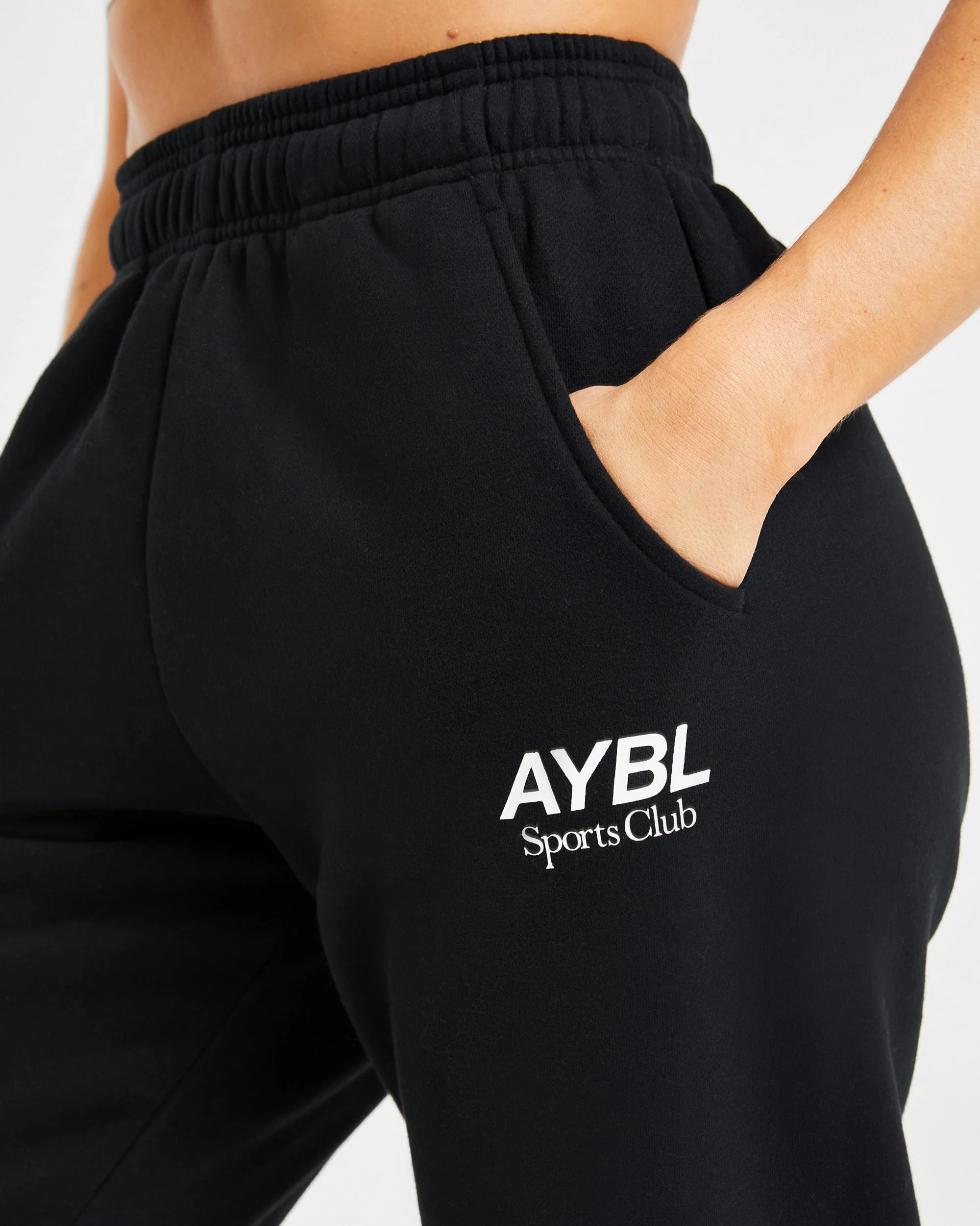 AYBL Sports Club Oversized Joggers - Black/White - Image 6